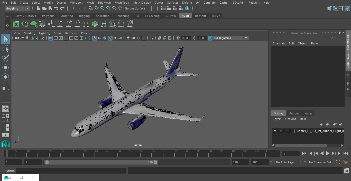 Tupolev Tu-214 Jet Airliner Flight 3D model