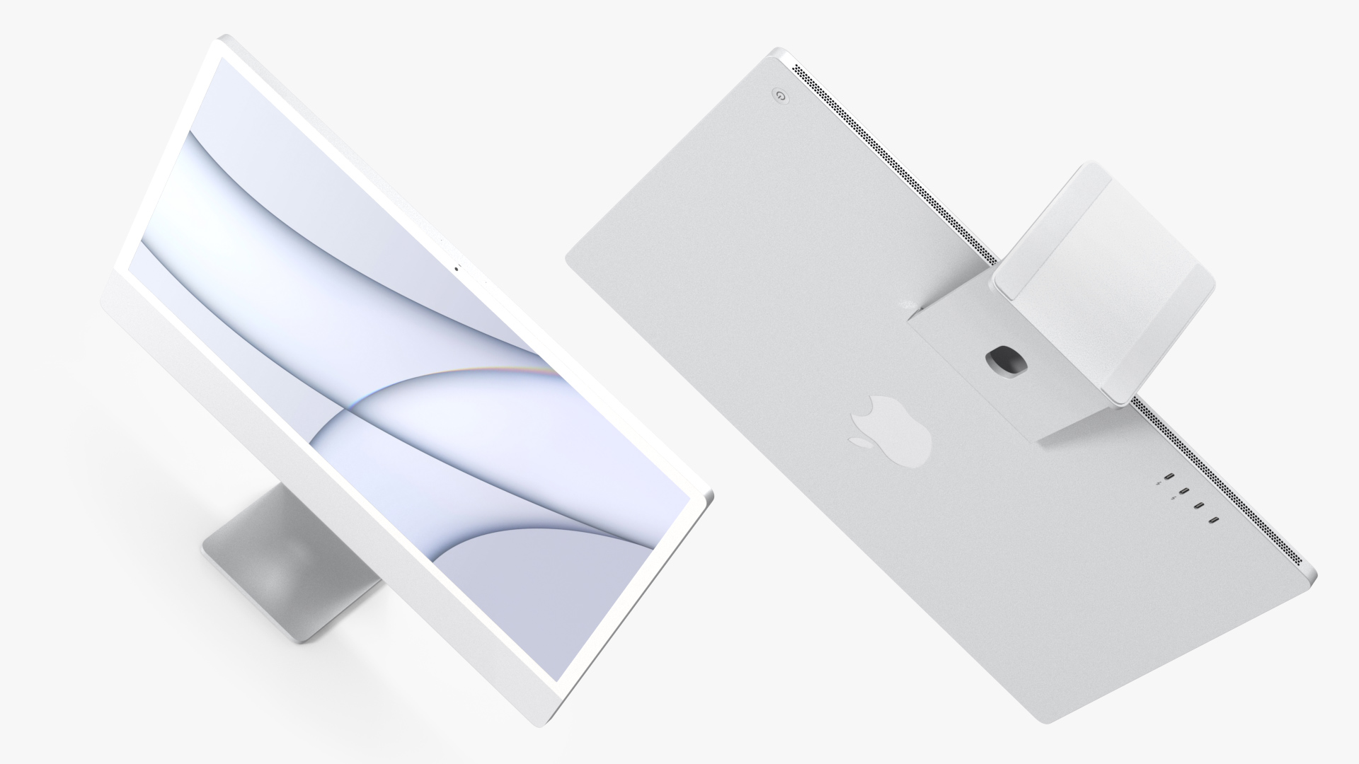 Apple iMac 2021 Silver 3D