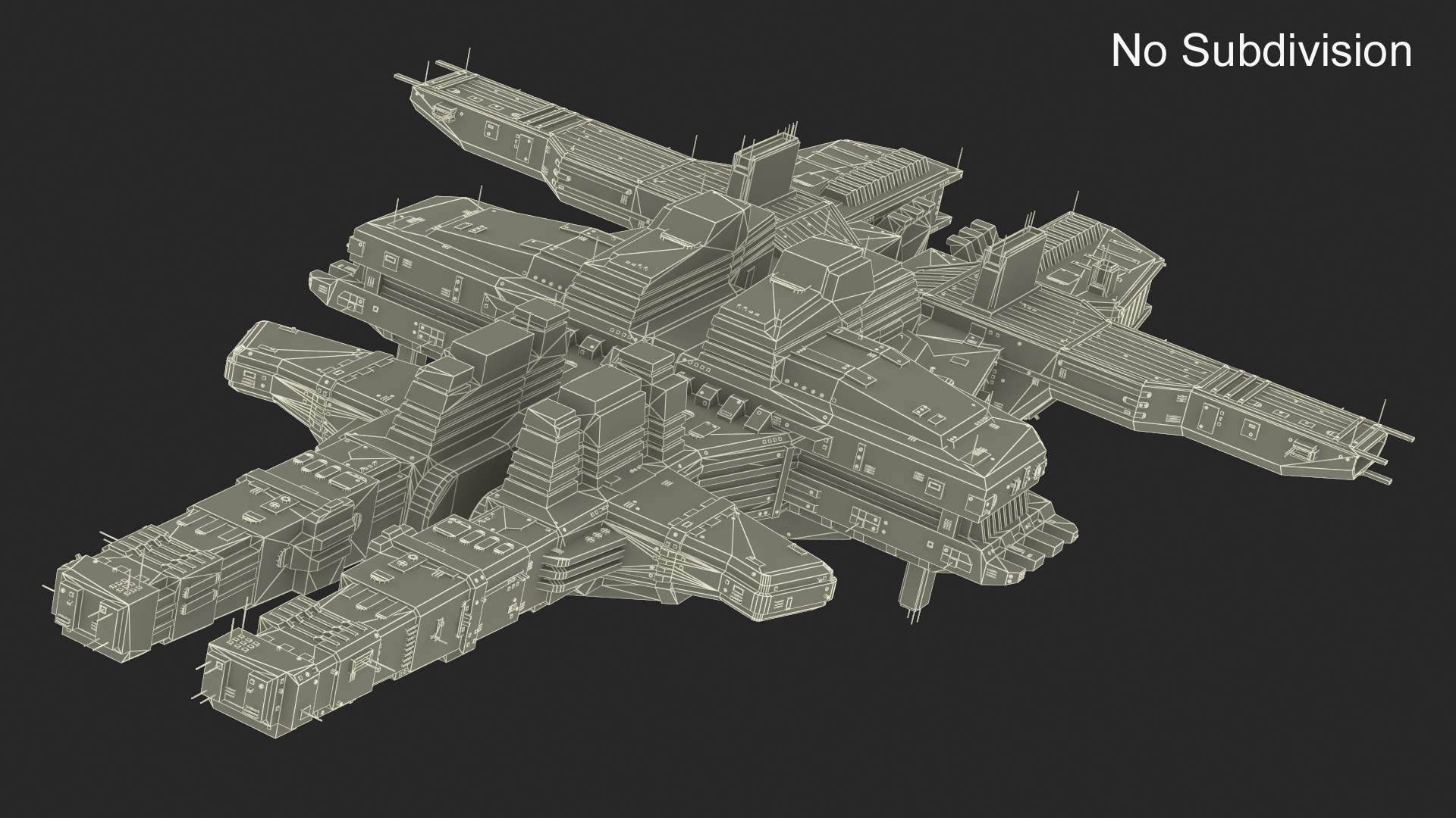 Futuristic Sci-Fi Spaceship Light Brown 3D model