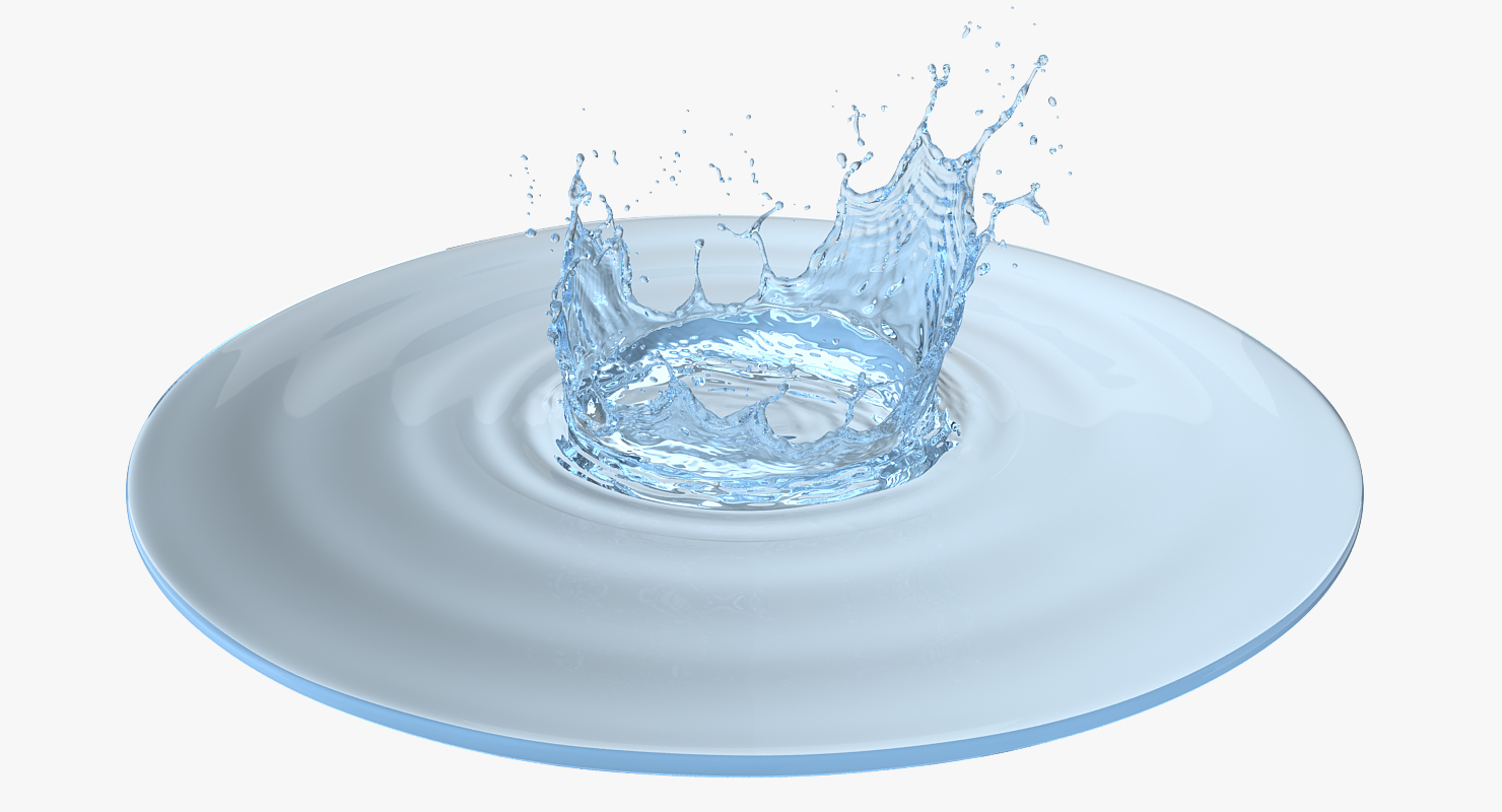 3D Ice Cube Water Splash