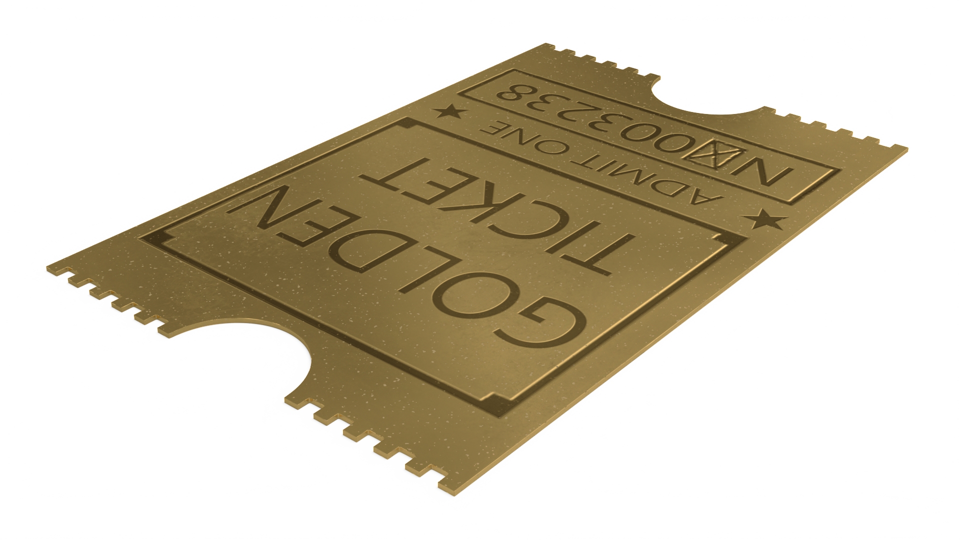 Golden Event Admission Ticket 3D model