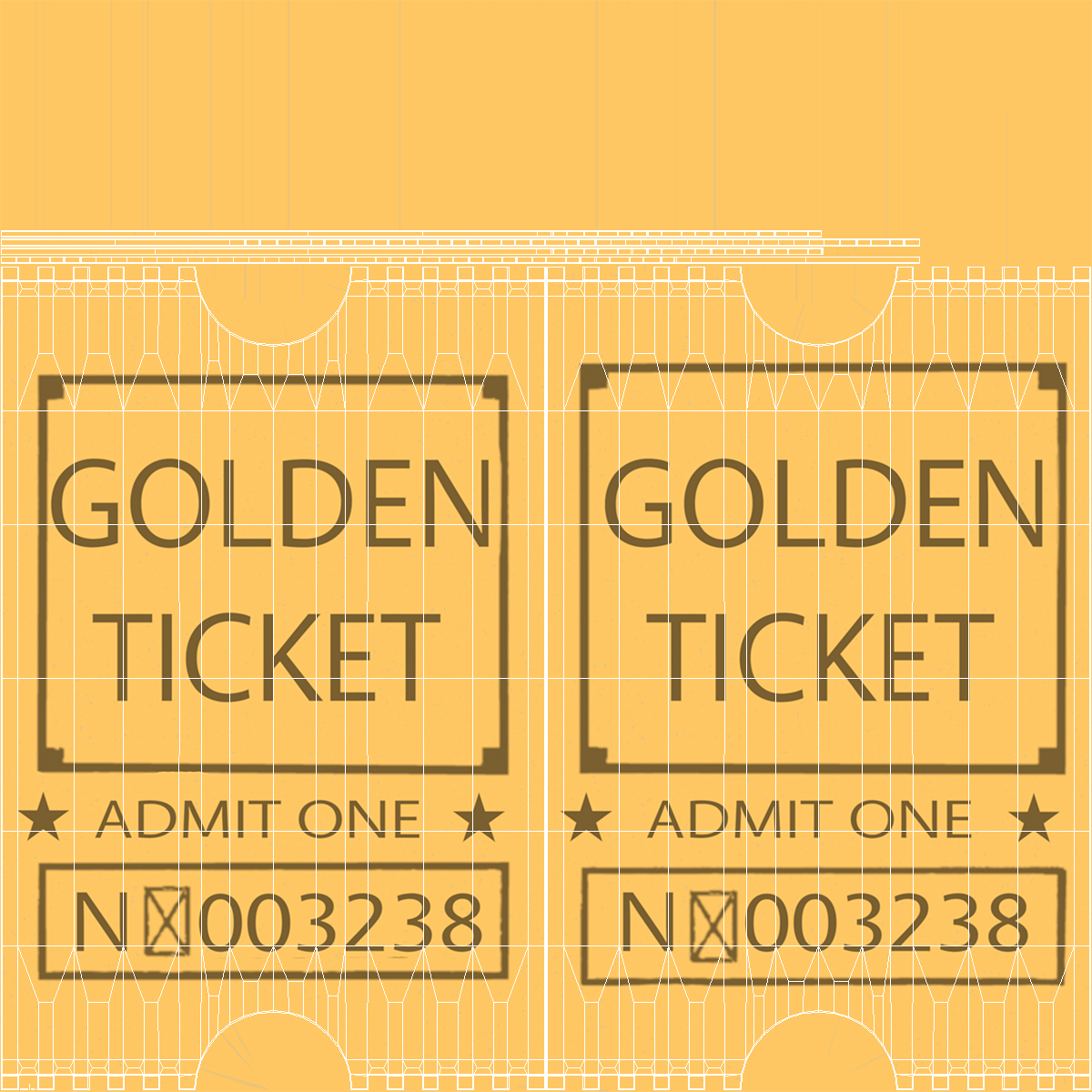 Golden Event Admission Ticket 3D model