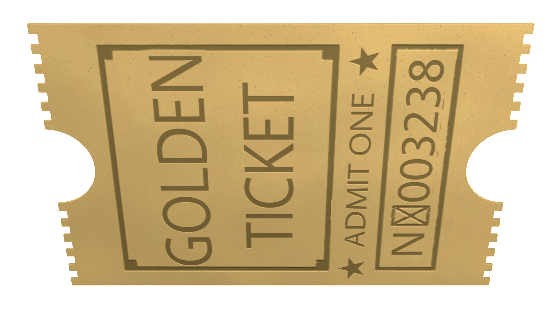 Golden Event Admission Ticket 3D model