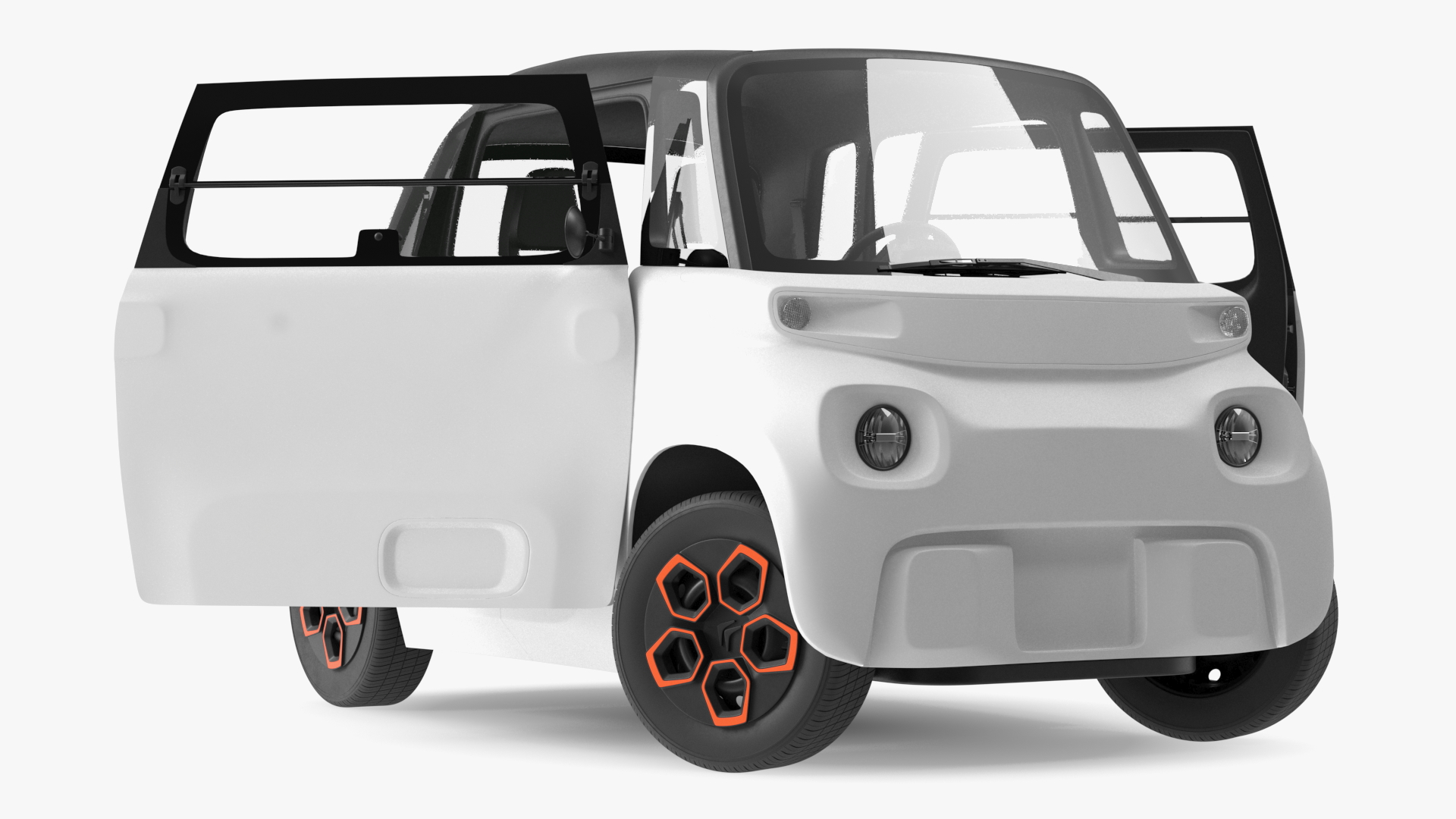 Small Electric Car Rigged for Cinema 4D 3D model