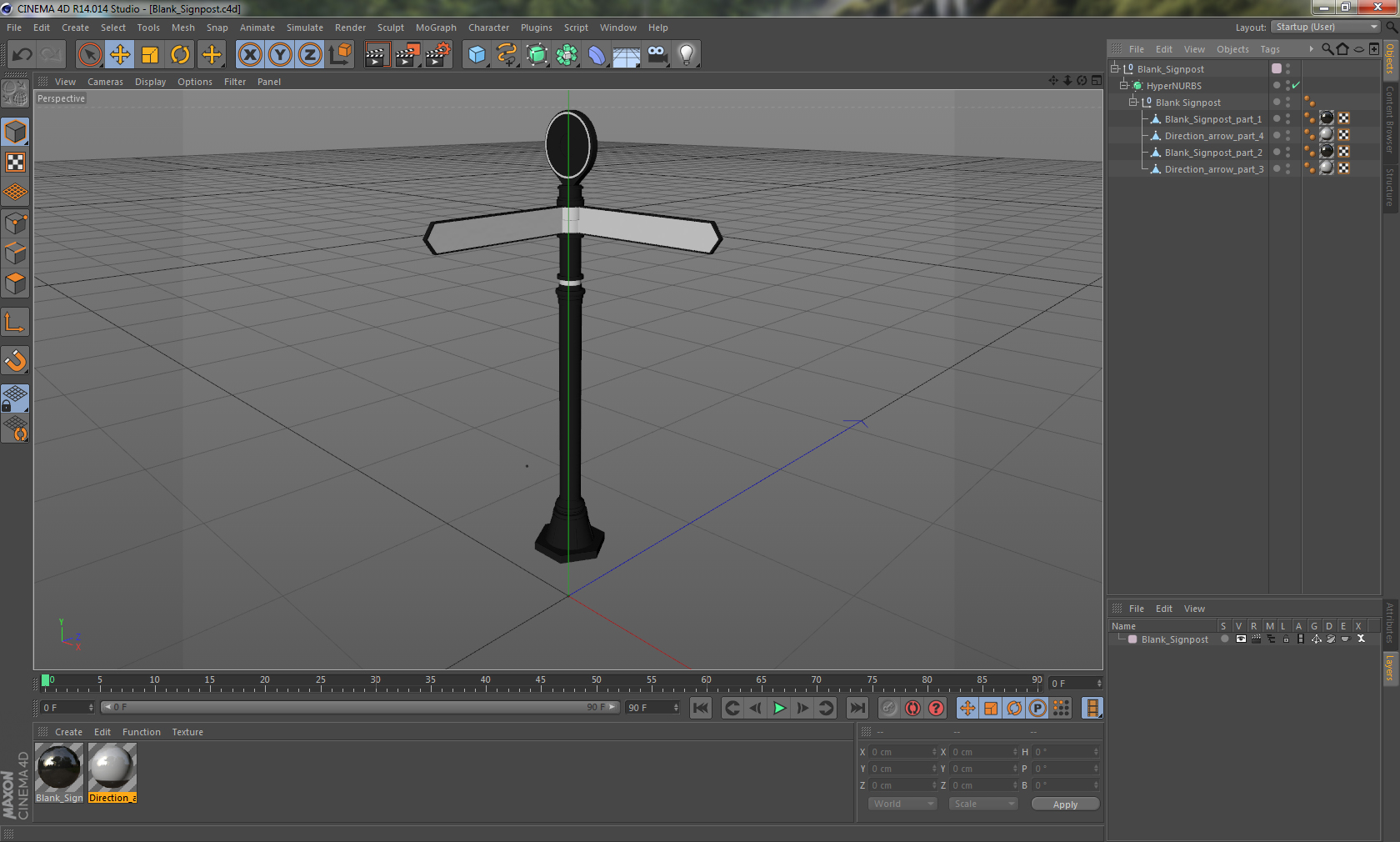 Blank Signpost 3D model
