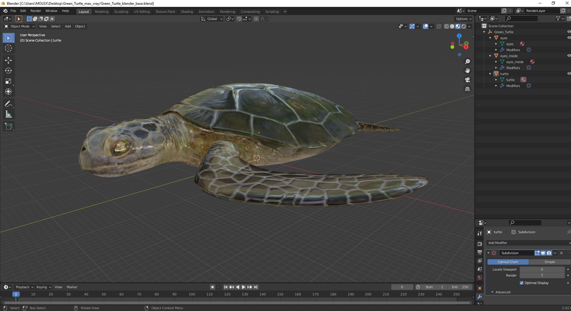 Green Turtle 3D
