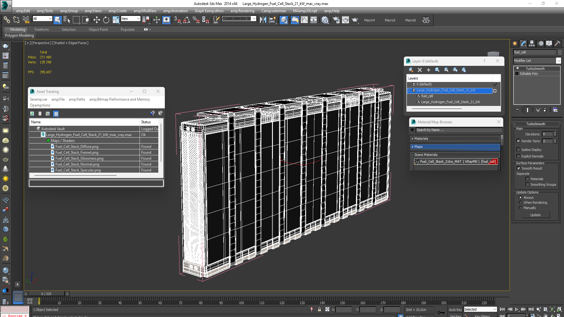 3D Large Hydrogen Fuel Cell Stack 21 kW