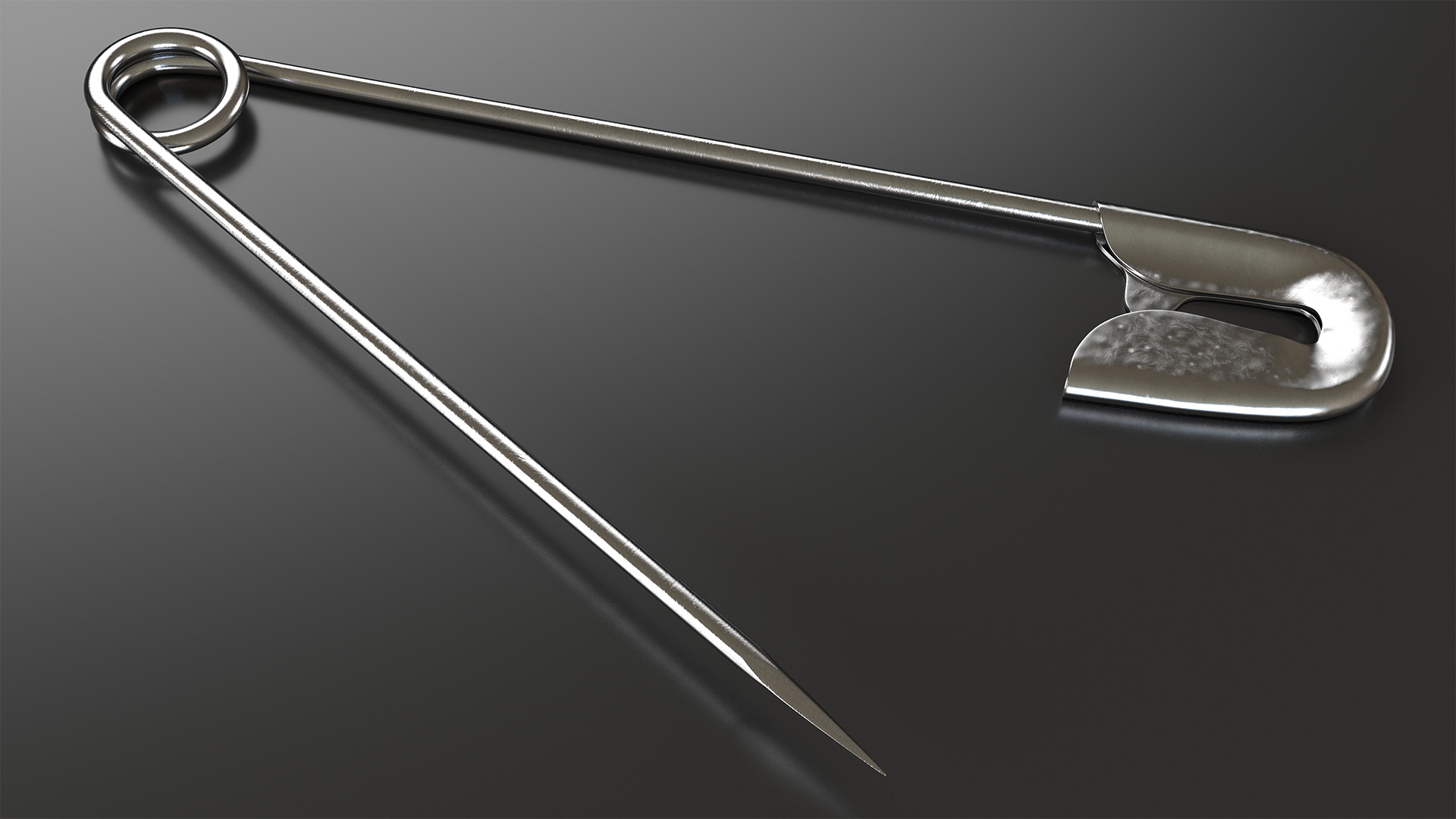 3D Steel Safety Pin Opened model