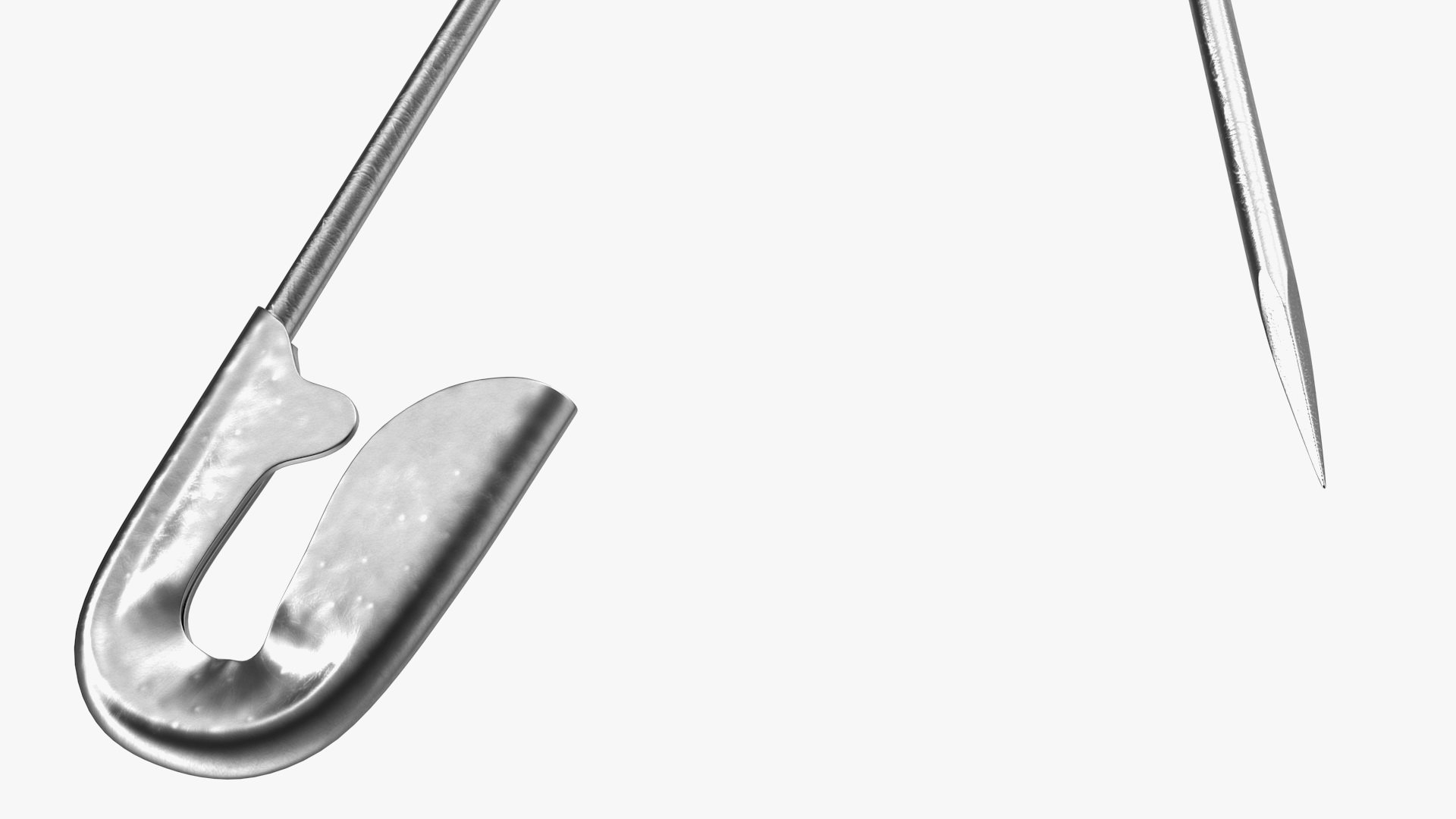 3D Steel Safety Pin Opened model