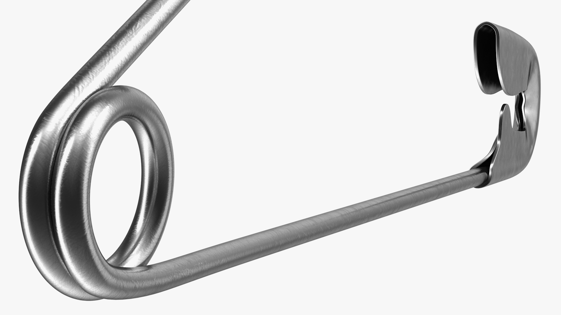3D Steel Safety Pin Opened model