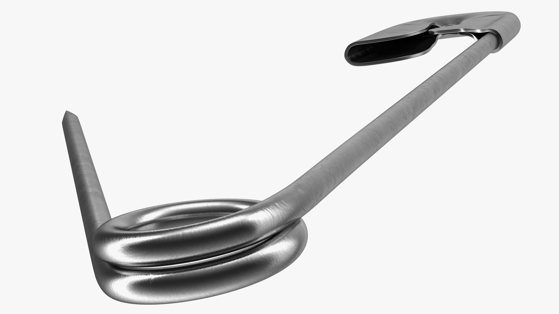 3D Steel Safety Pin Opened model