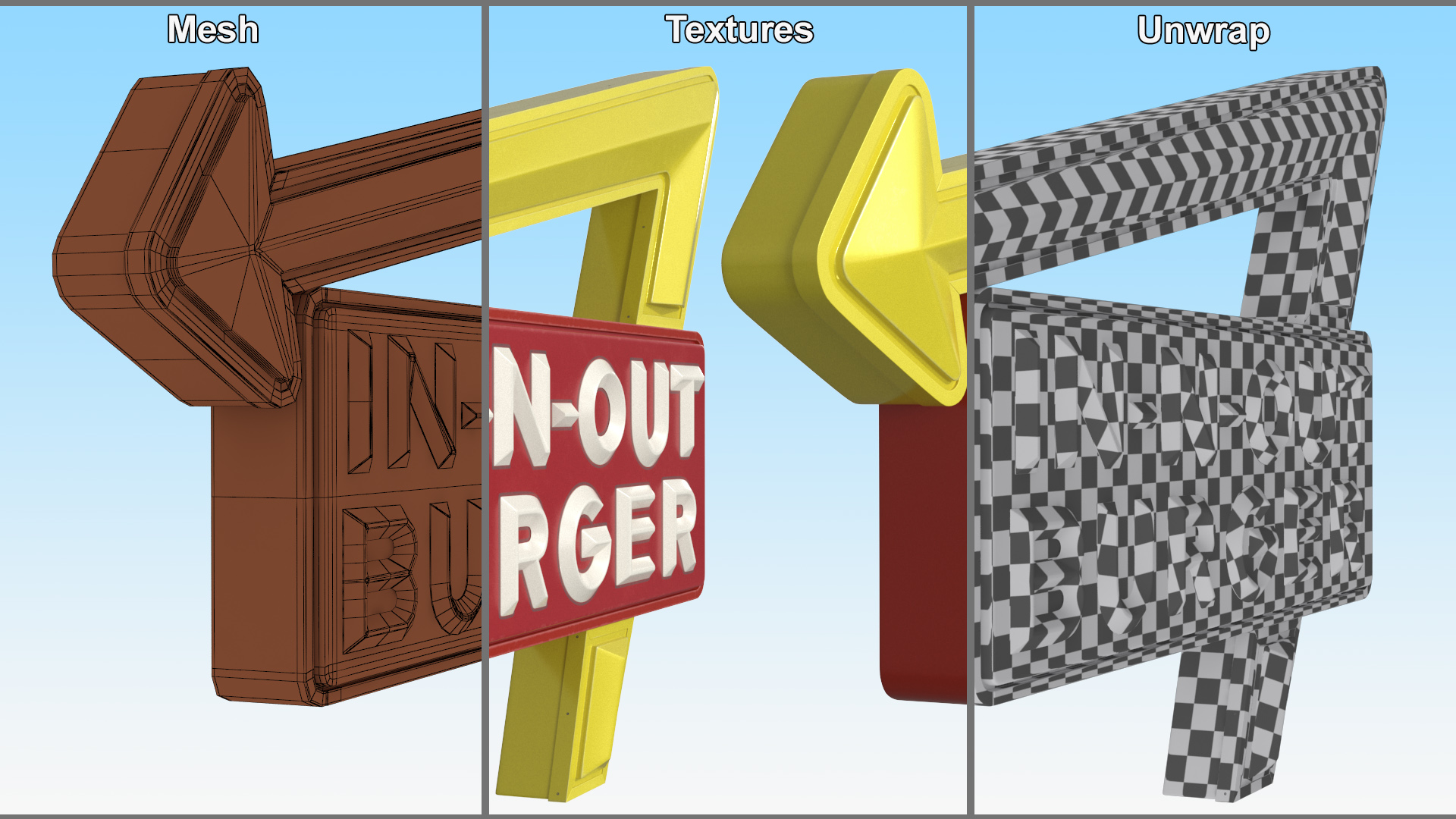 3D model In N Out Burger Sign
