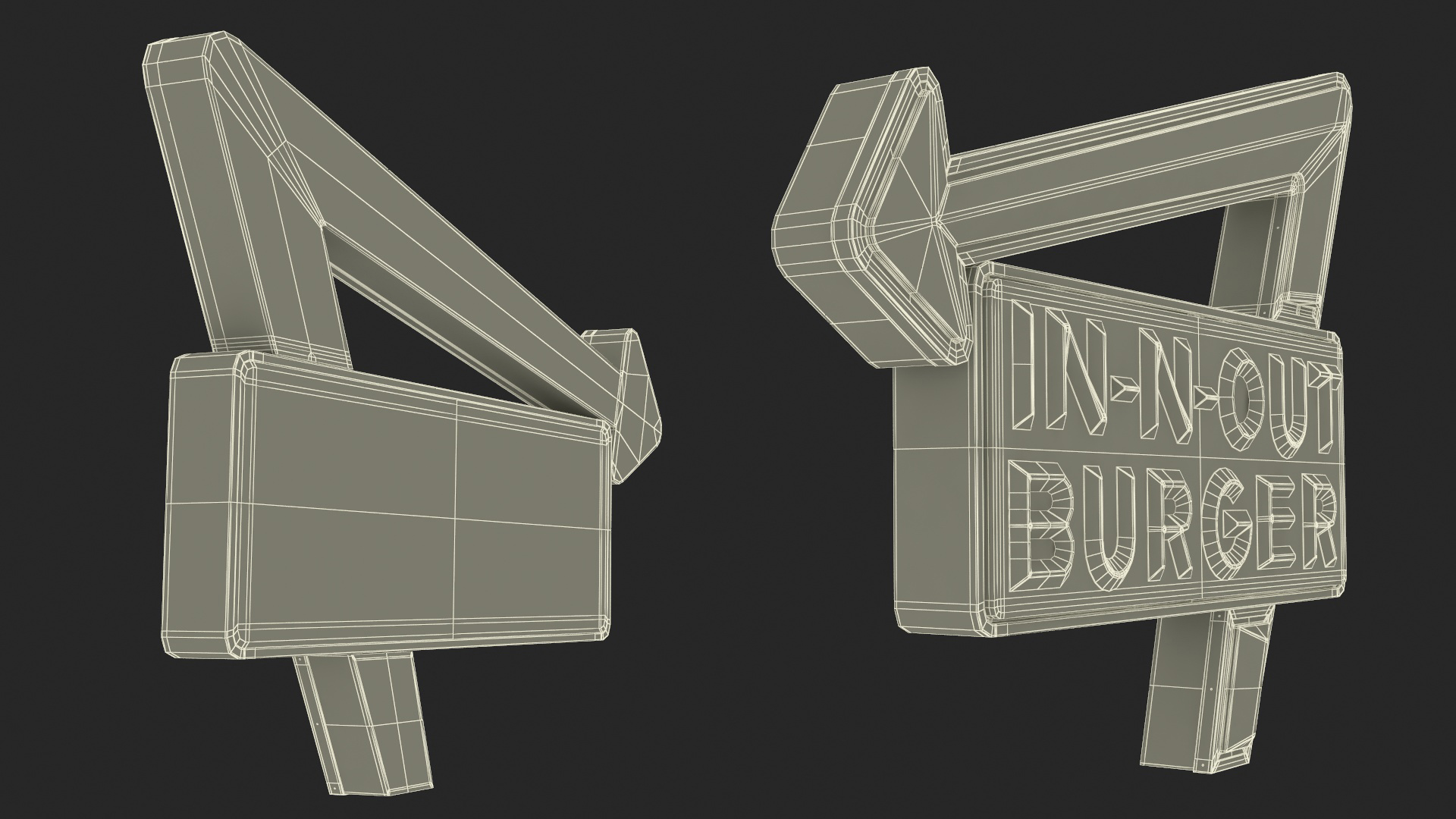 3D model In N Out Burger Sign