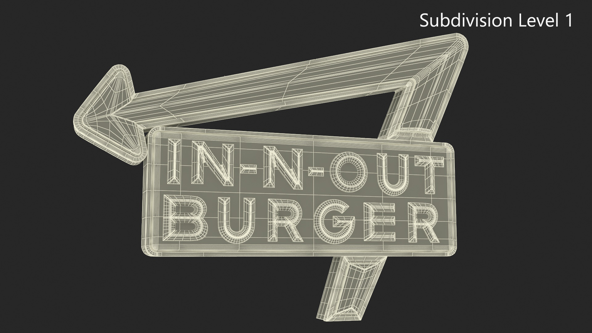 3D model In N Out Burger Sign