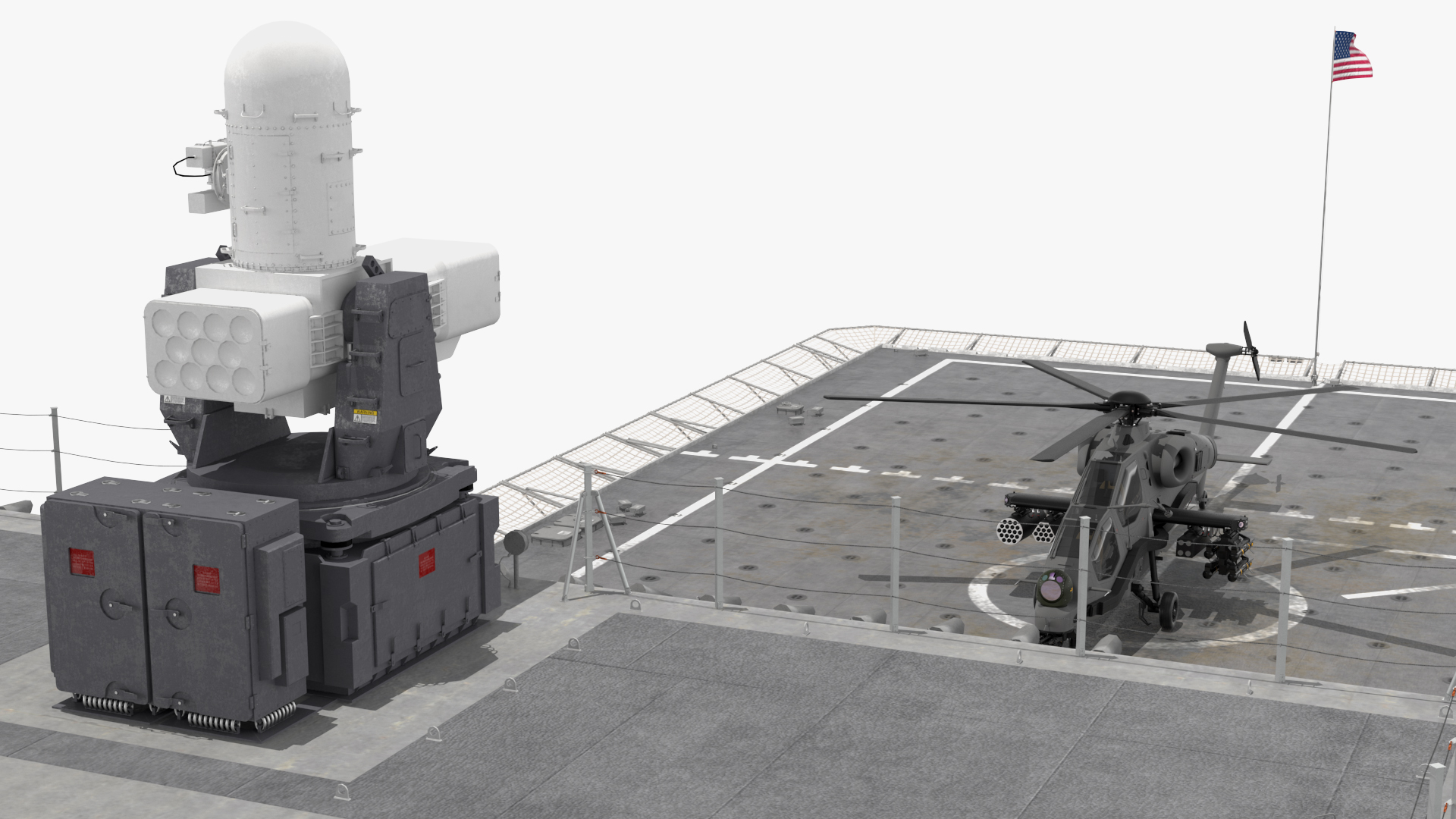 USS Independence LCS 2 with Combat Helicopter Rigged 3D
