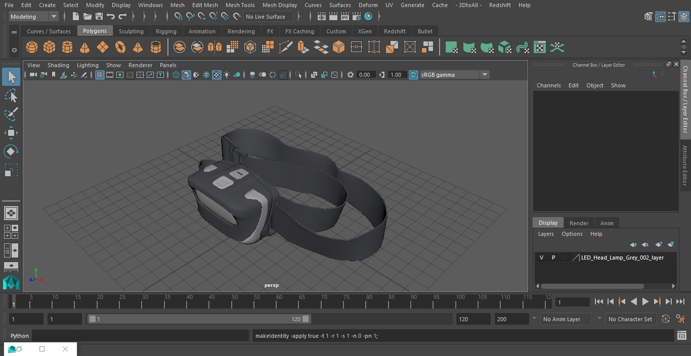 3D LED Head Lamp Grey model
