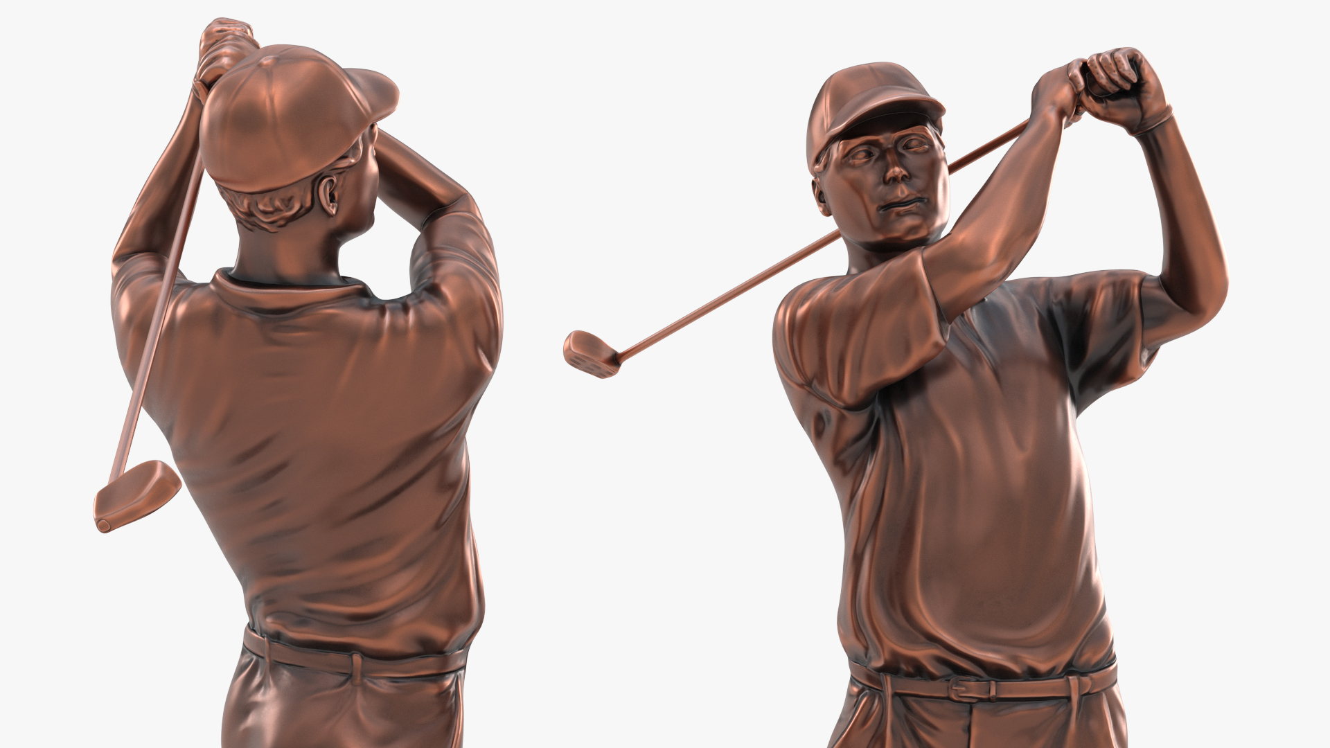 Golf Sport Trophy Bronze 3D model