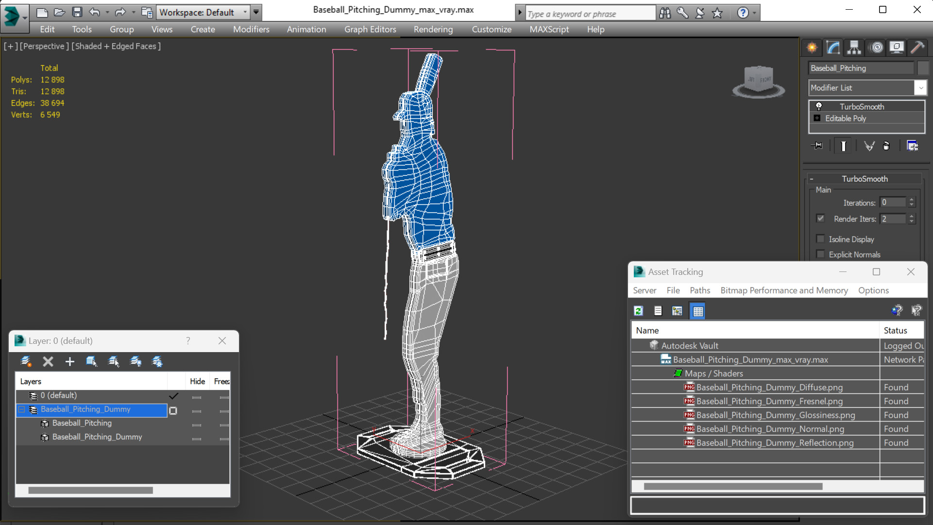 3D Baseball Pitching Dummy model