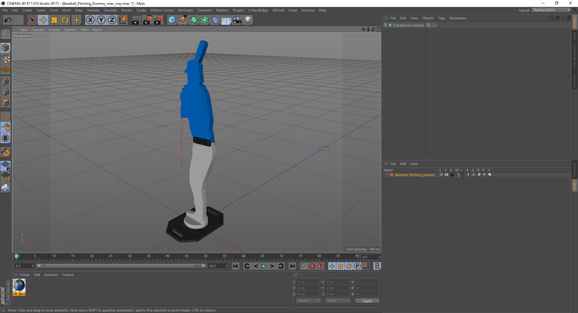 3D Baseball Pitching Dummy model
