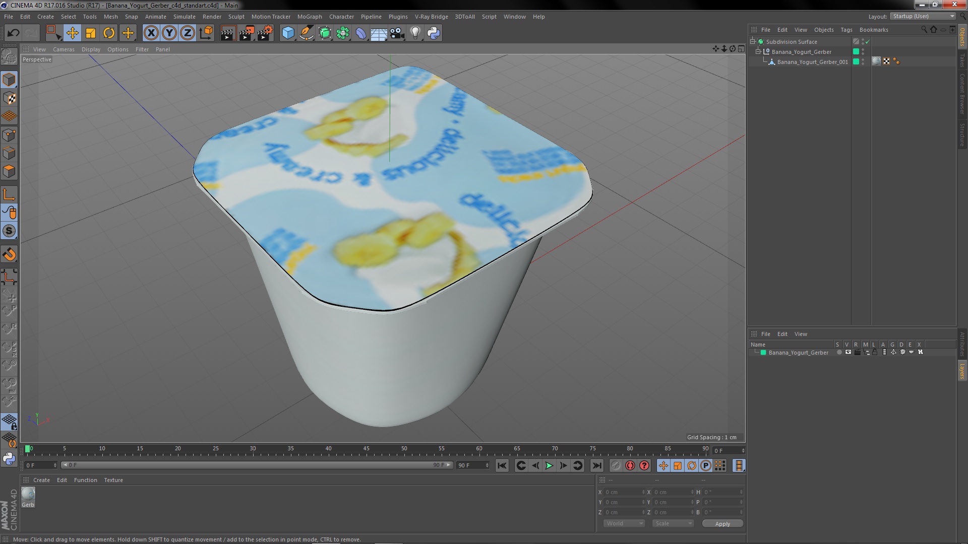3D model Banana Yogurt Gerber