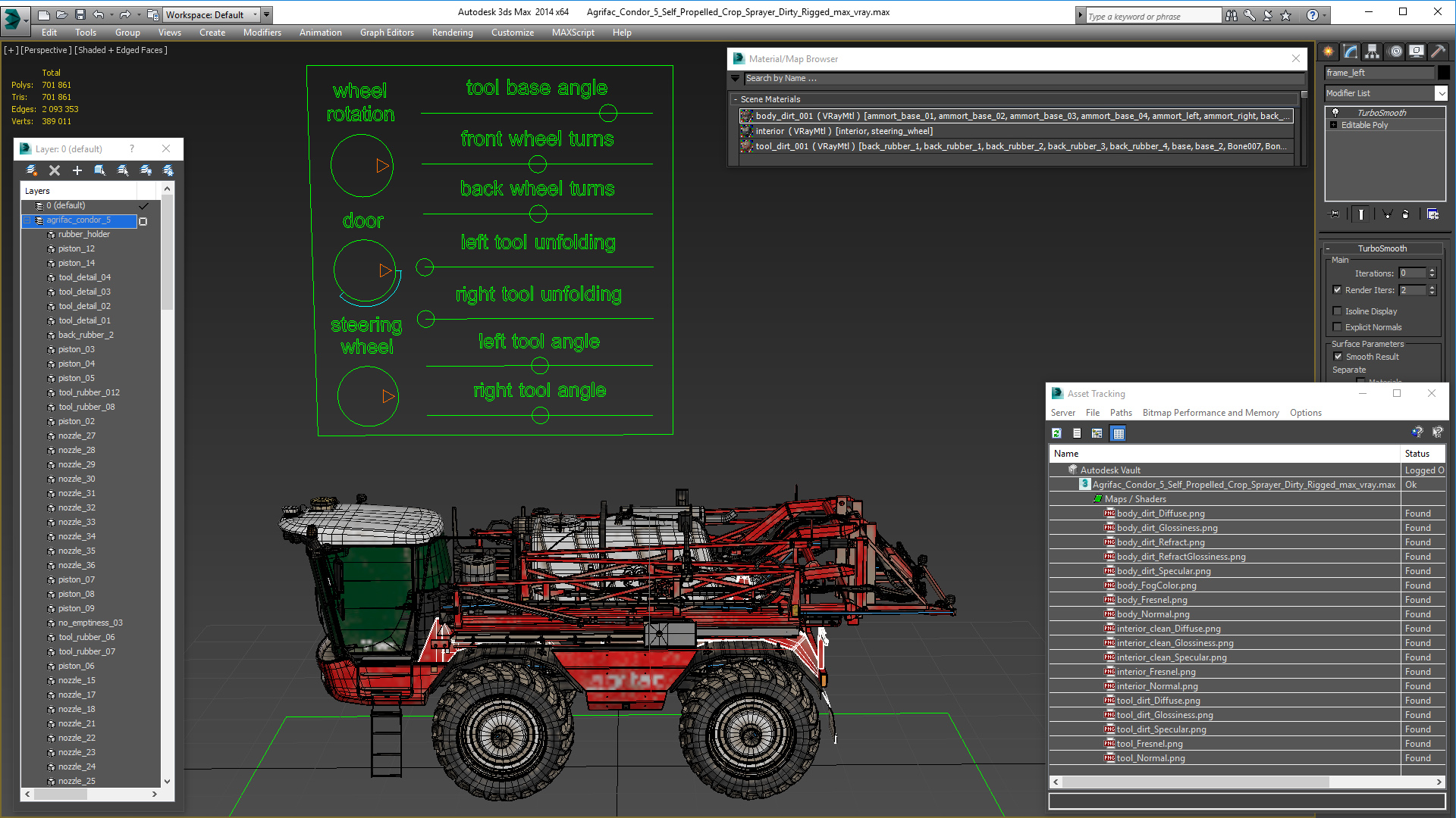 Agrifac Condor 5 Self Propelled Crop Sprayer Dirty Rigged 3D