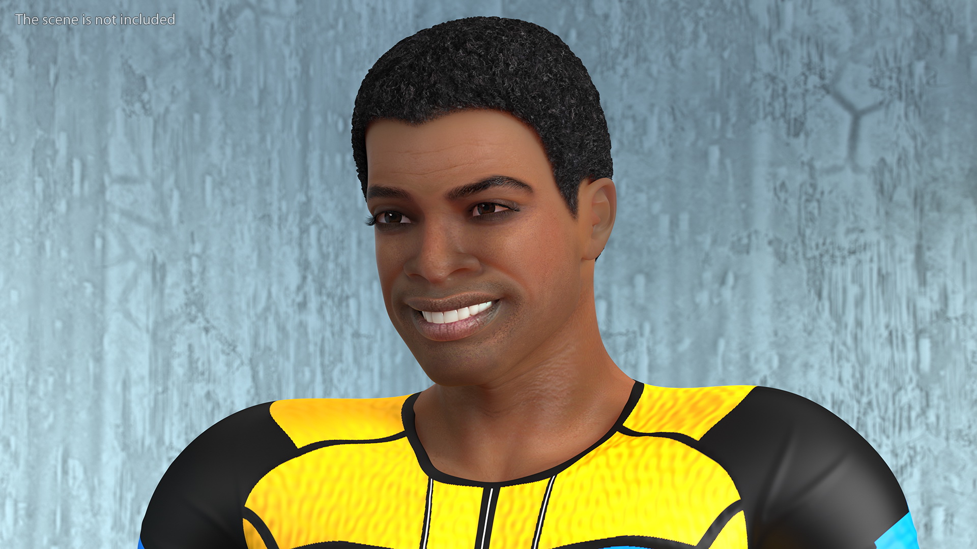 3D Light Skin Black Sportsmen Rigged model