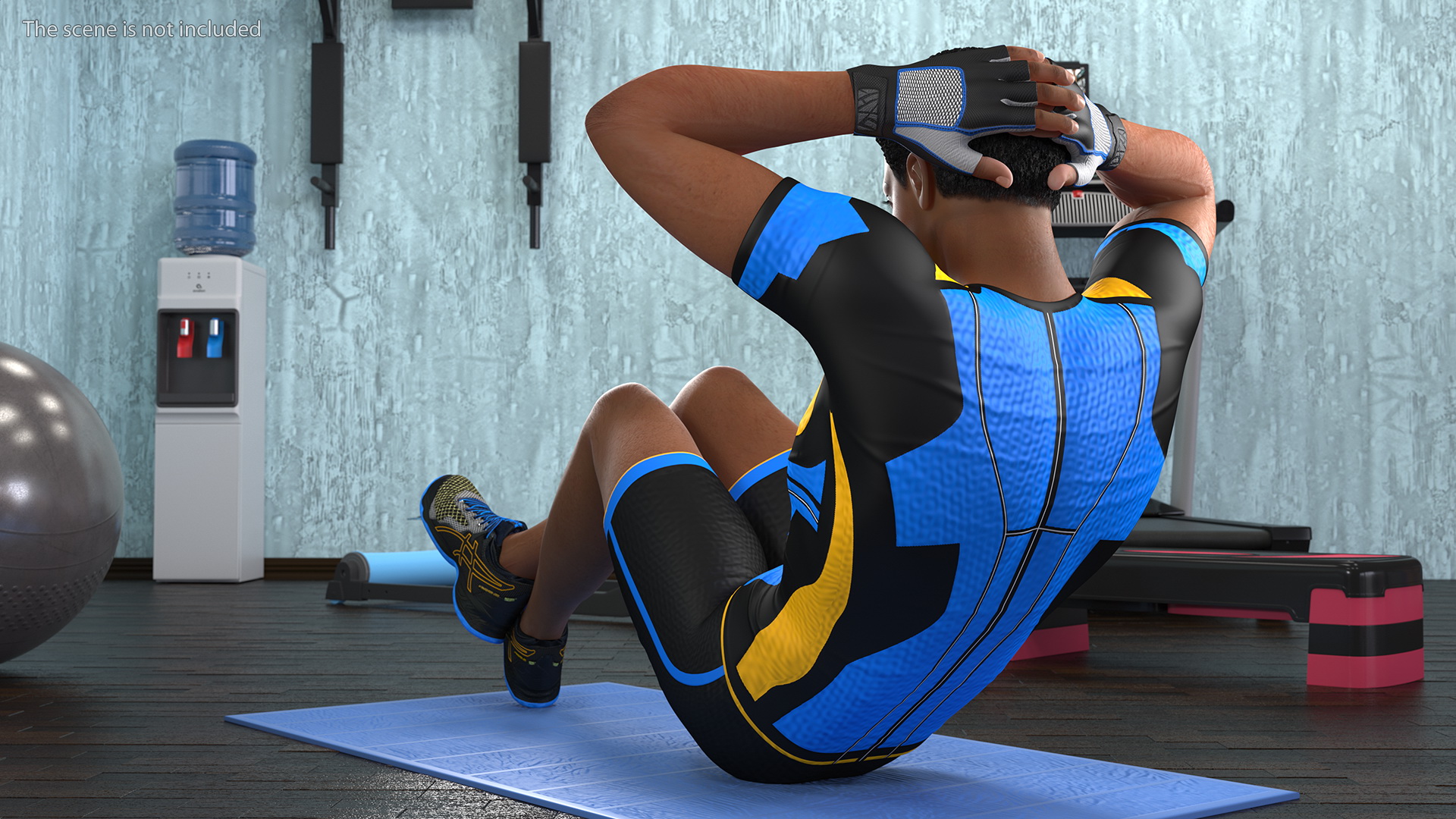 3D Light Skin Black Sportsmen Rigged model
