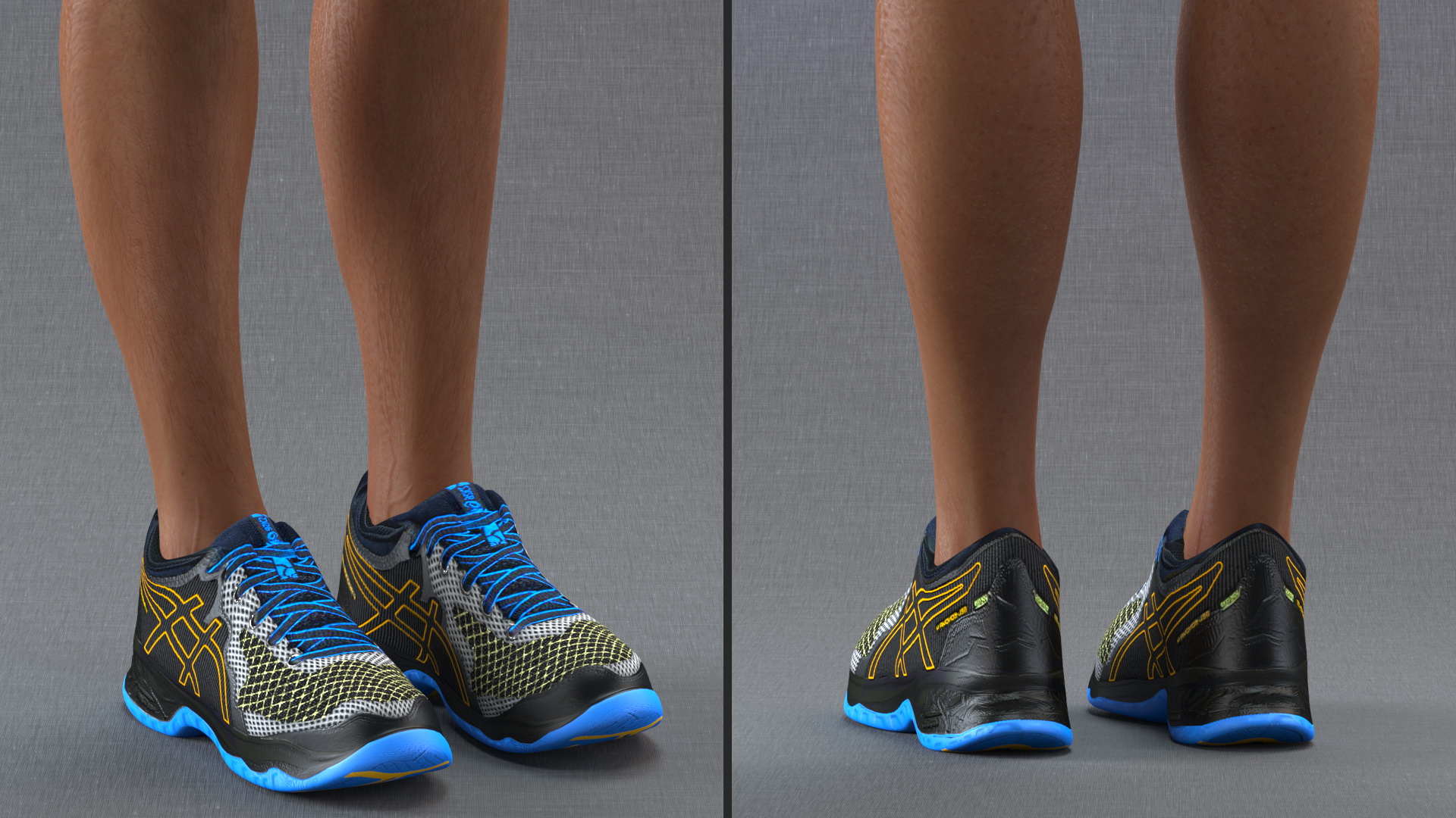3D Light Skin Black Sportsmen Rigged model