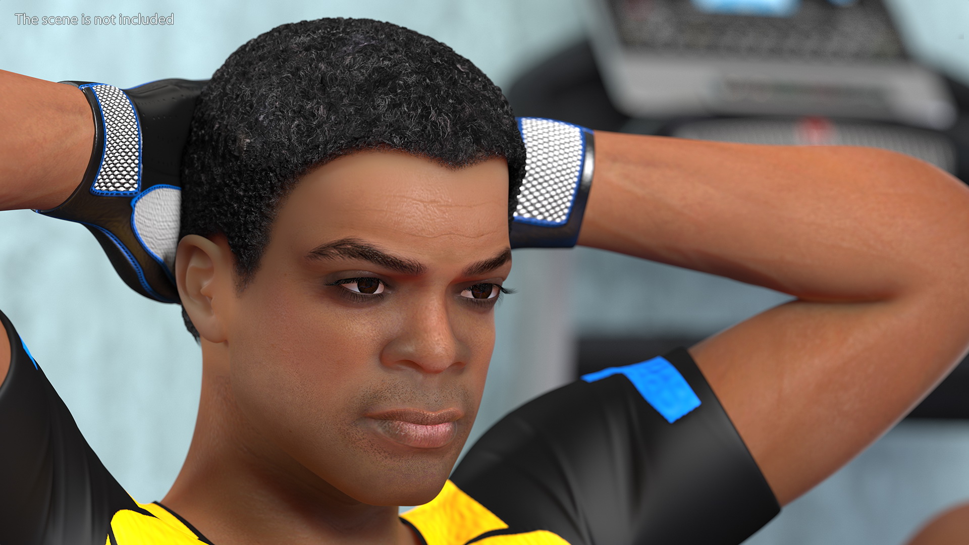 3D Light Skin Black Sportsmen Rigged model