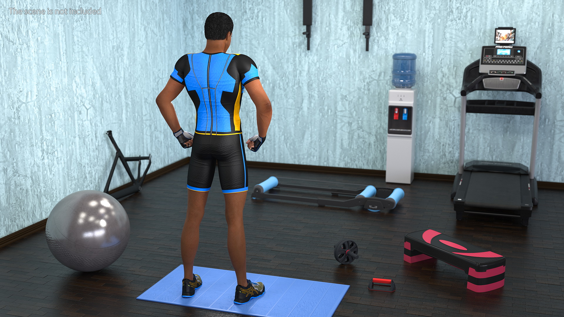 3D Light Skin Black Sportsmen Rigged model