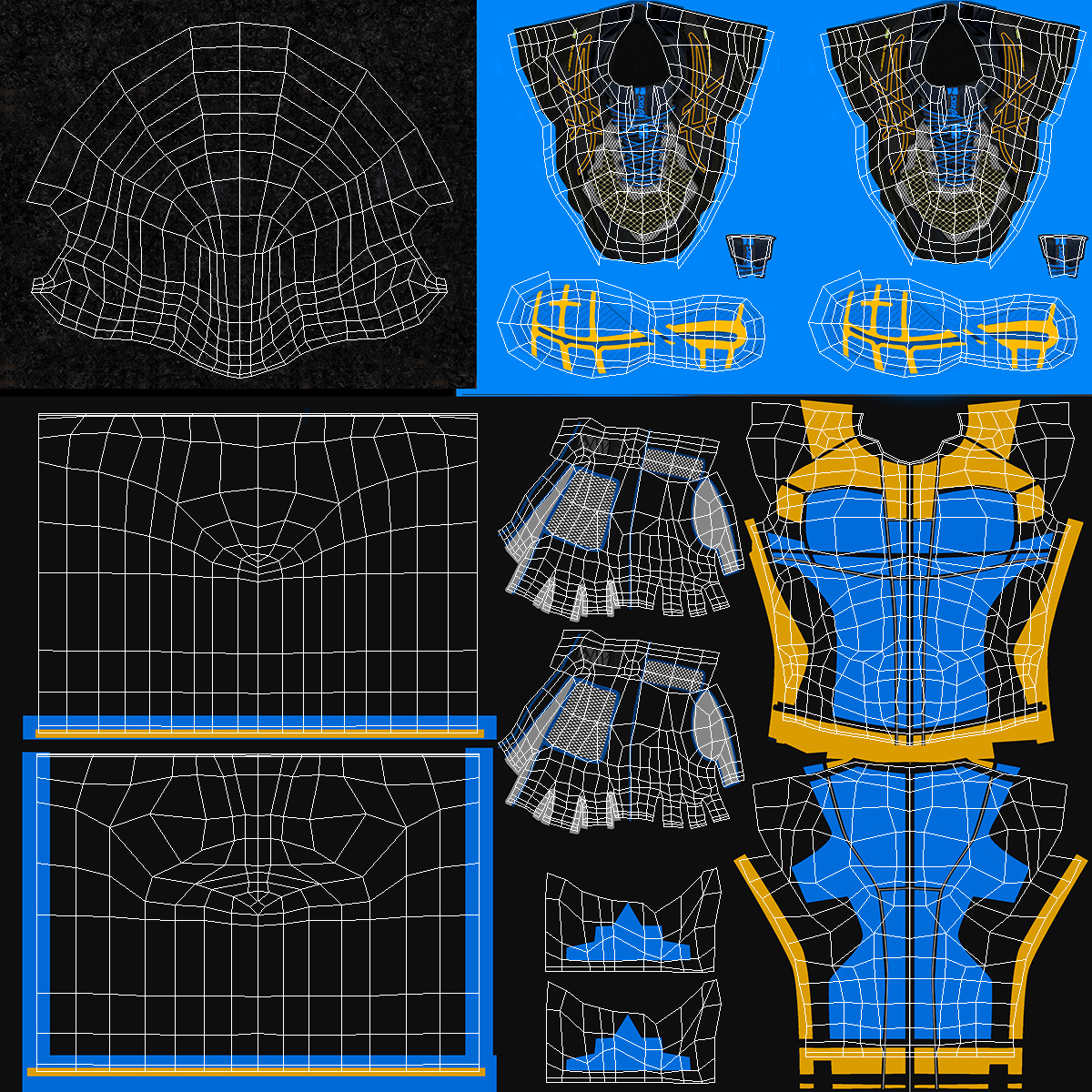 3D Light Skin Black Sportsmen Rigged model