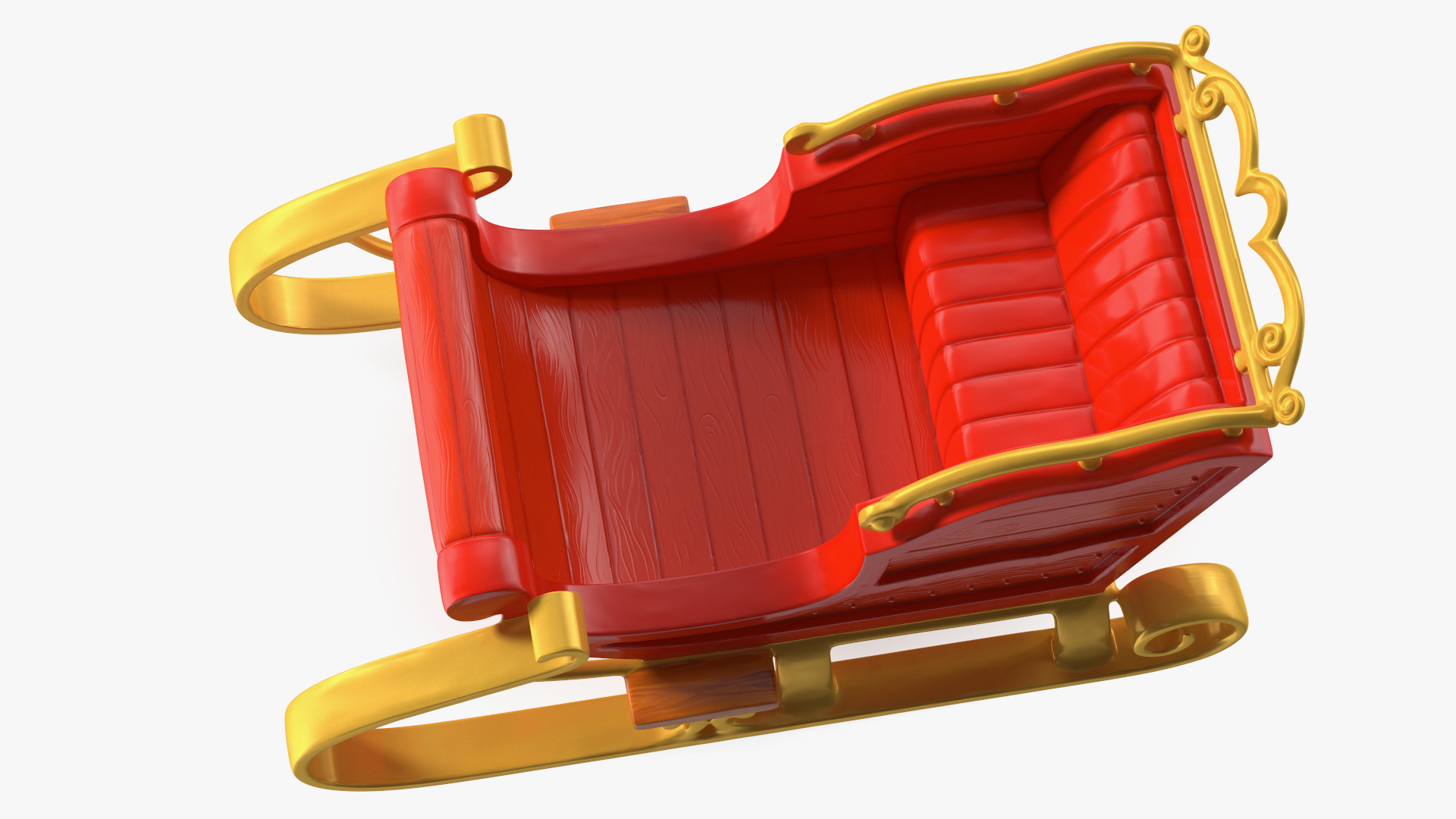 Christmas Decor Santa Sleigh Red 3D
