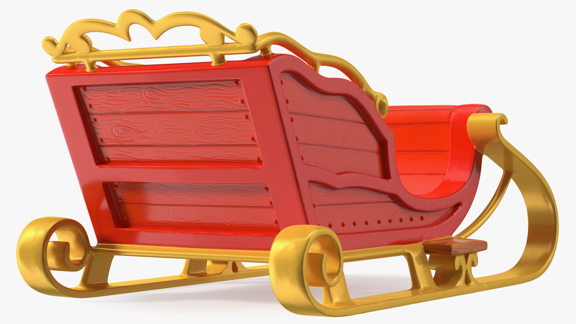 Christmas Decor Santa Sleigh Red 3D