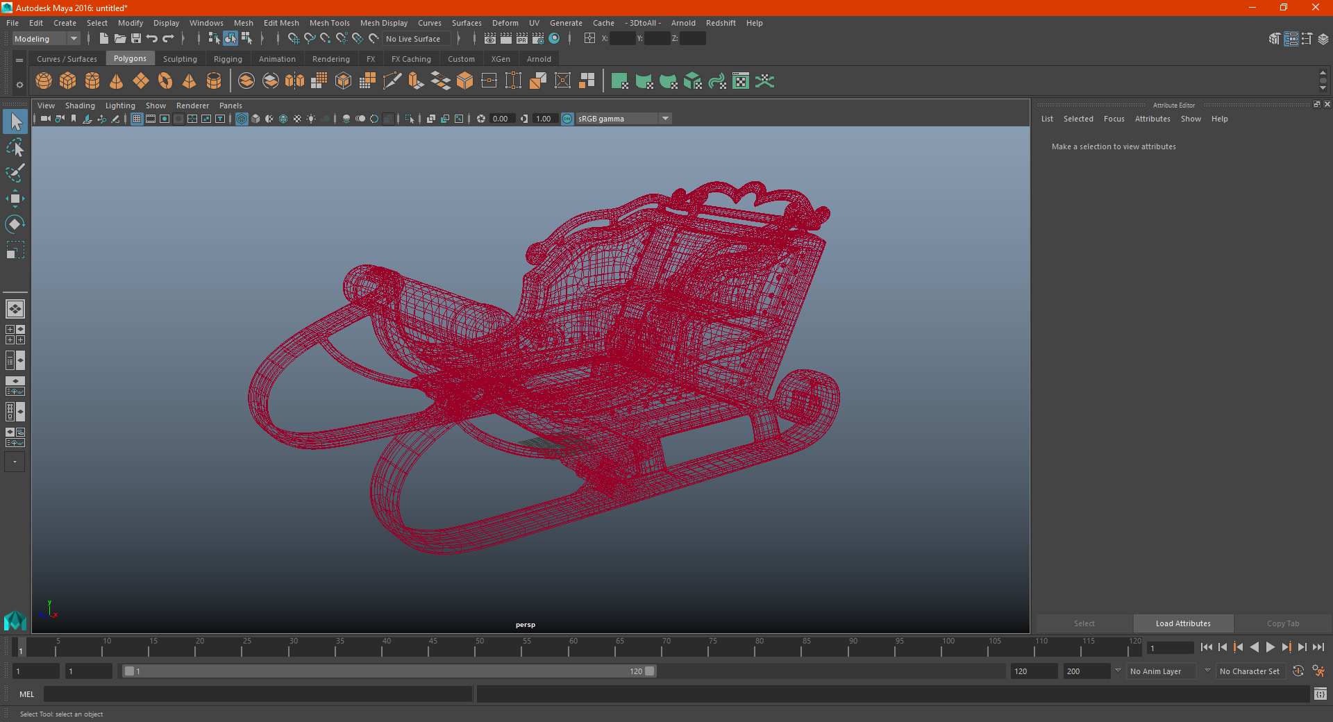 Christmas Decor Santa Sleigh Red 3D