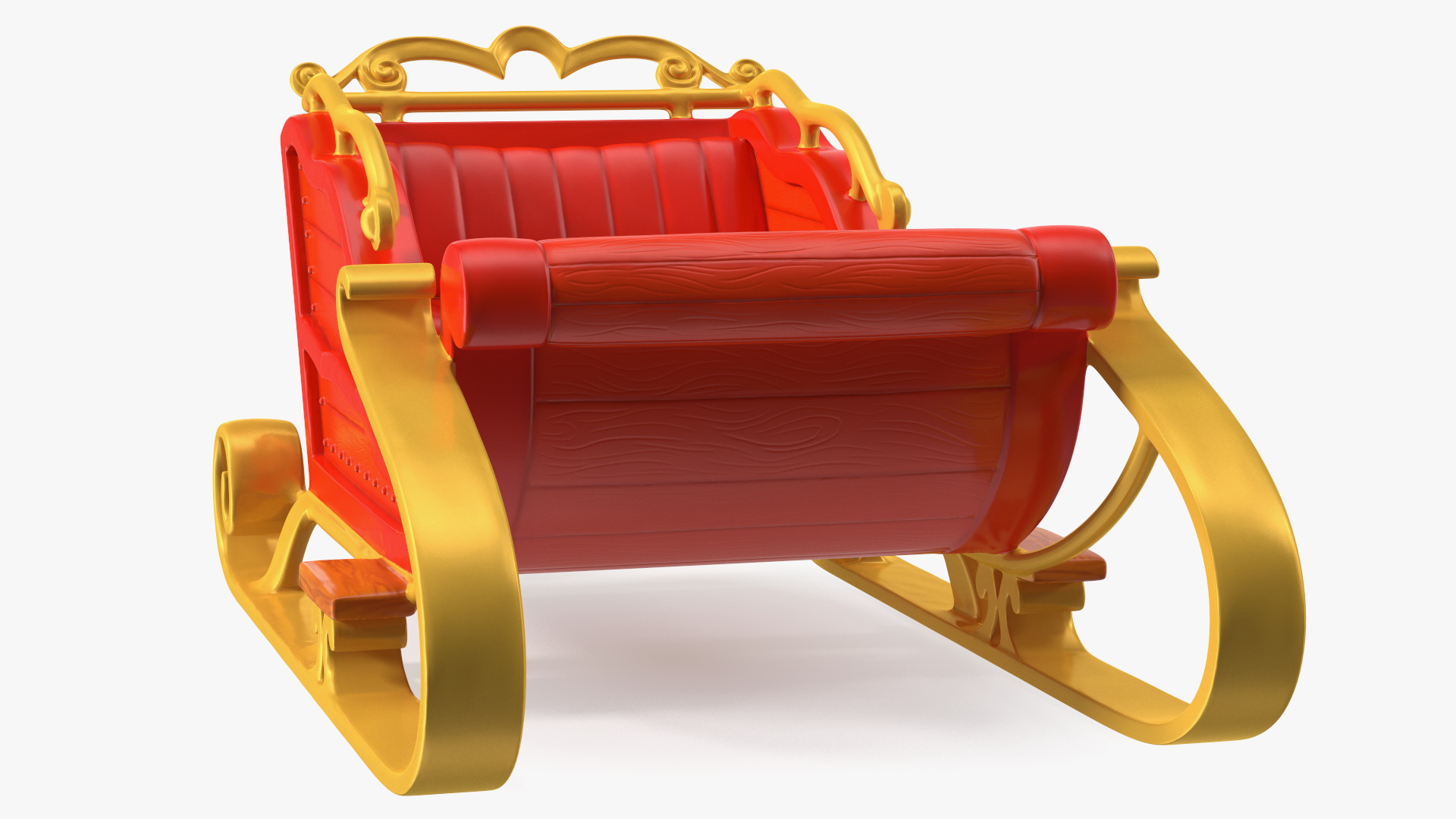 Christmas Decor Santa Sleigh Red 3D