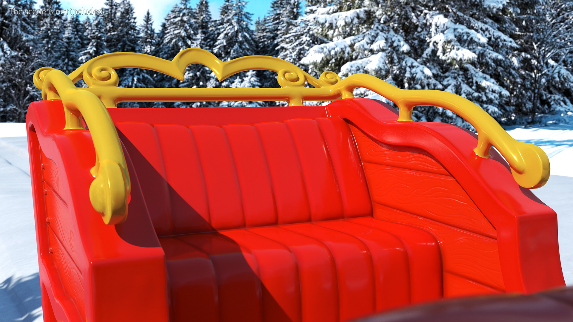 Christmas Decor Santa Sleigh Red 3D