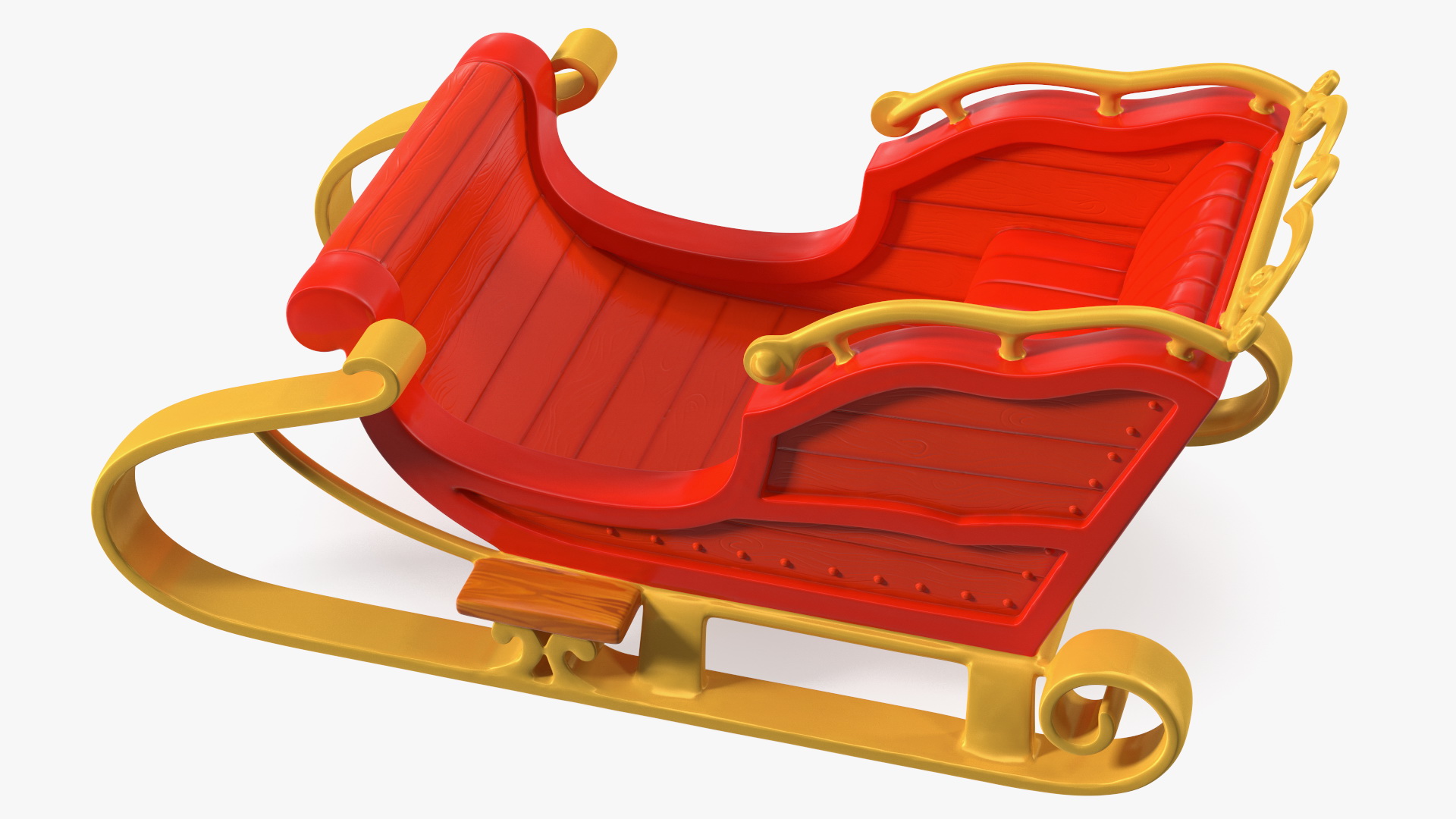 Christmas Decor Santa Sleigh Red 3D