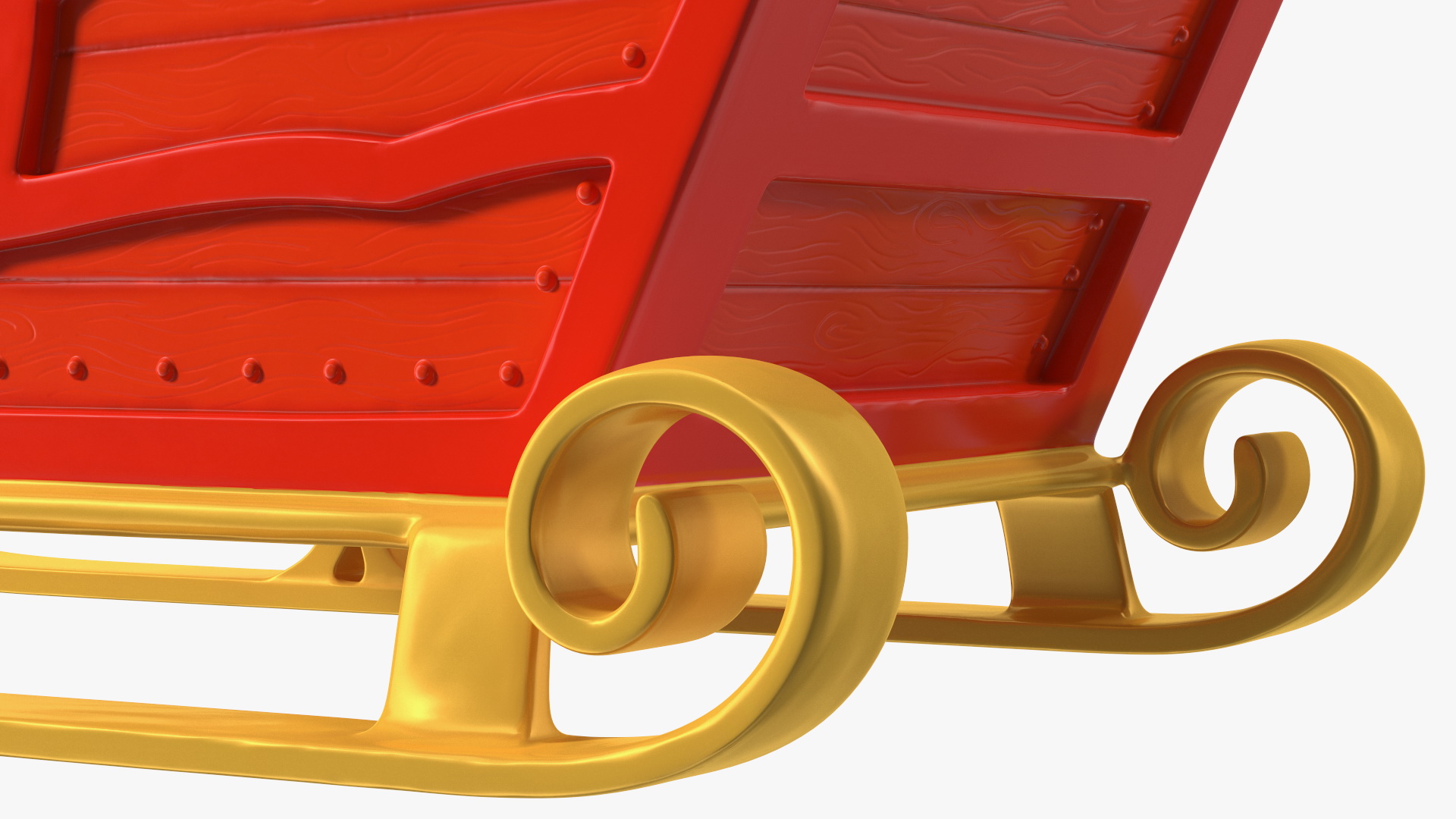 Christmas Decor Santa Sleigh Red 3D