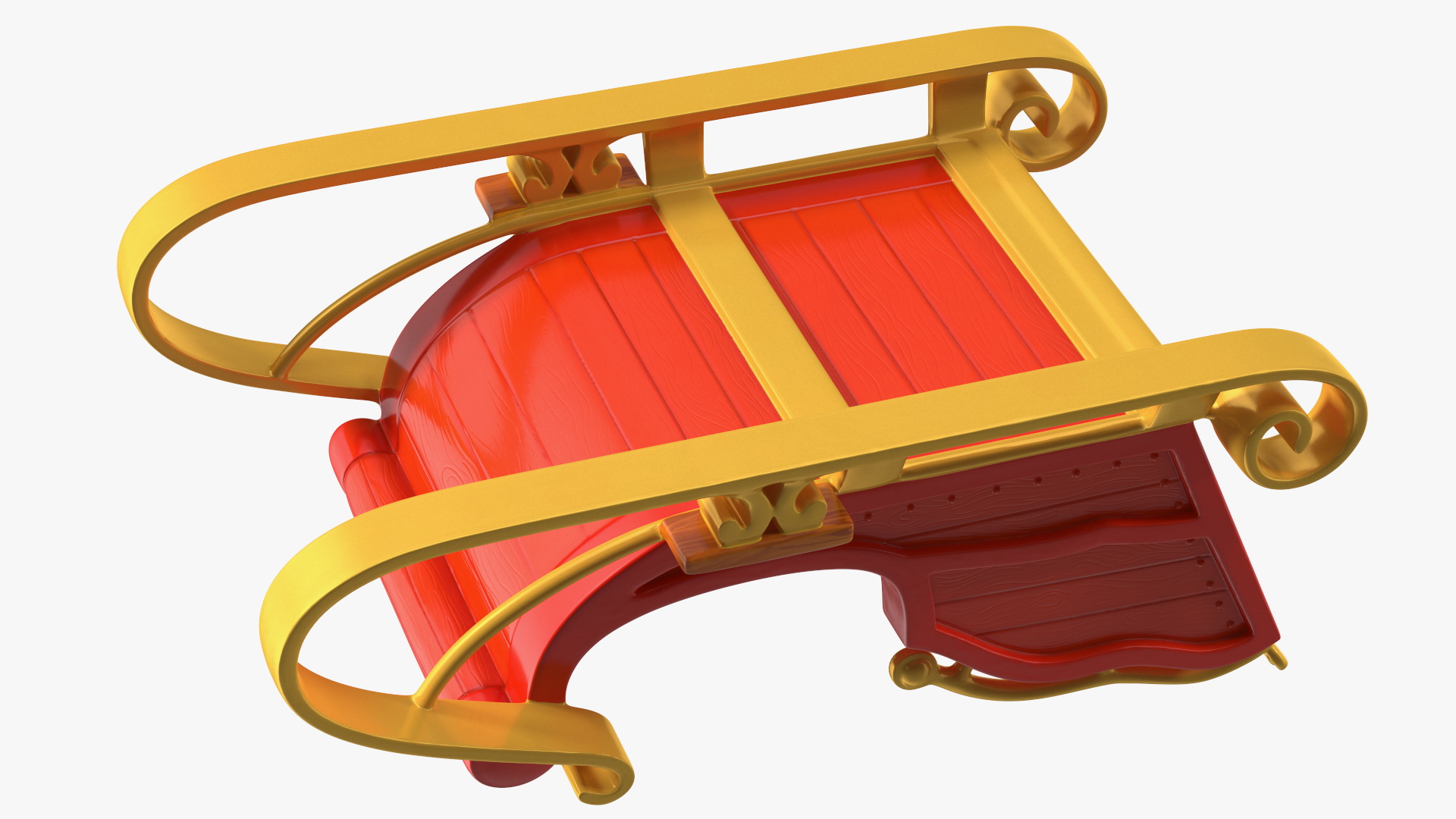 Christmas Decor Santa Sleigh Red 3D