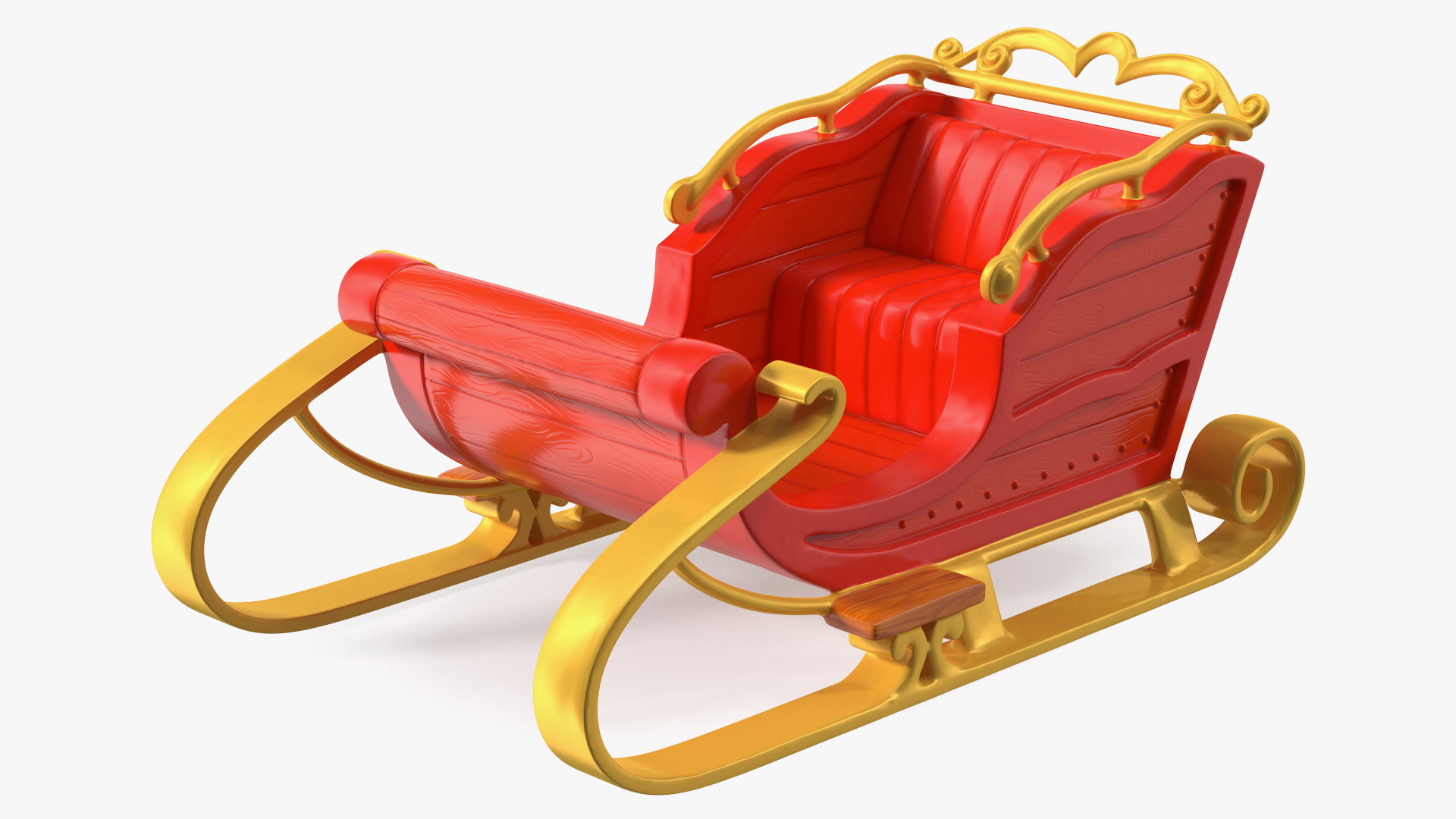 Christmas Decor Santa Sleigh Red 3D