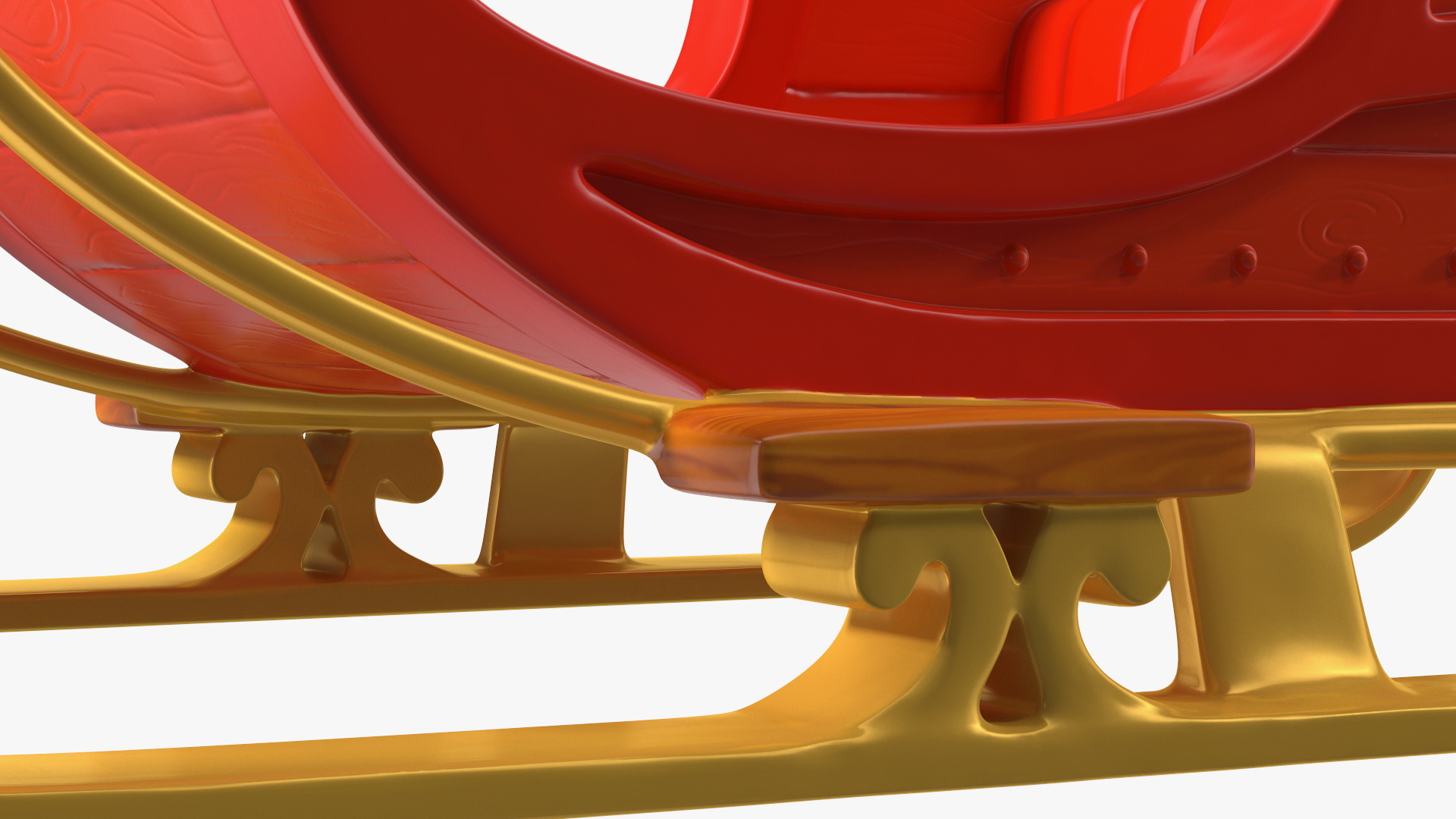 Christmas Decor Santa Sleigh Red 3D