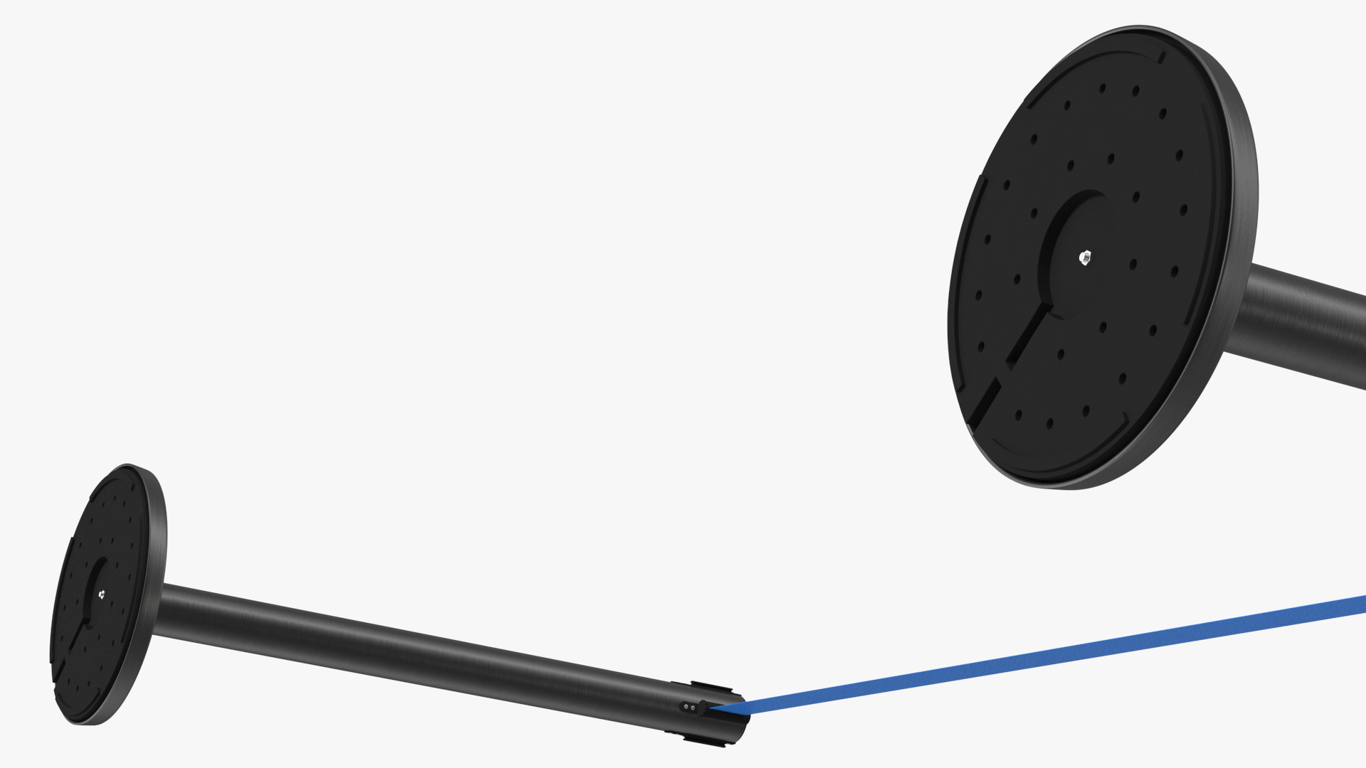 3D model Retractable Blue Belt Black Barrier Stanchion