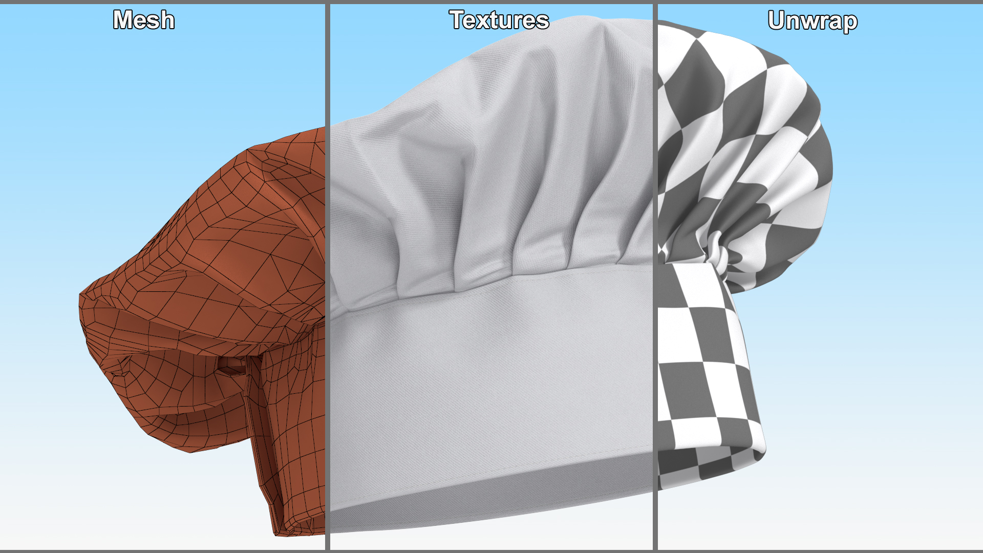 3D Chef Hat in White Color model