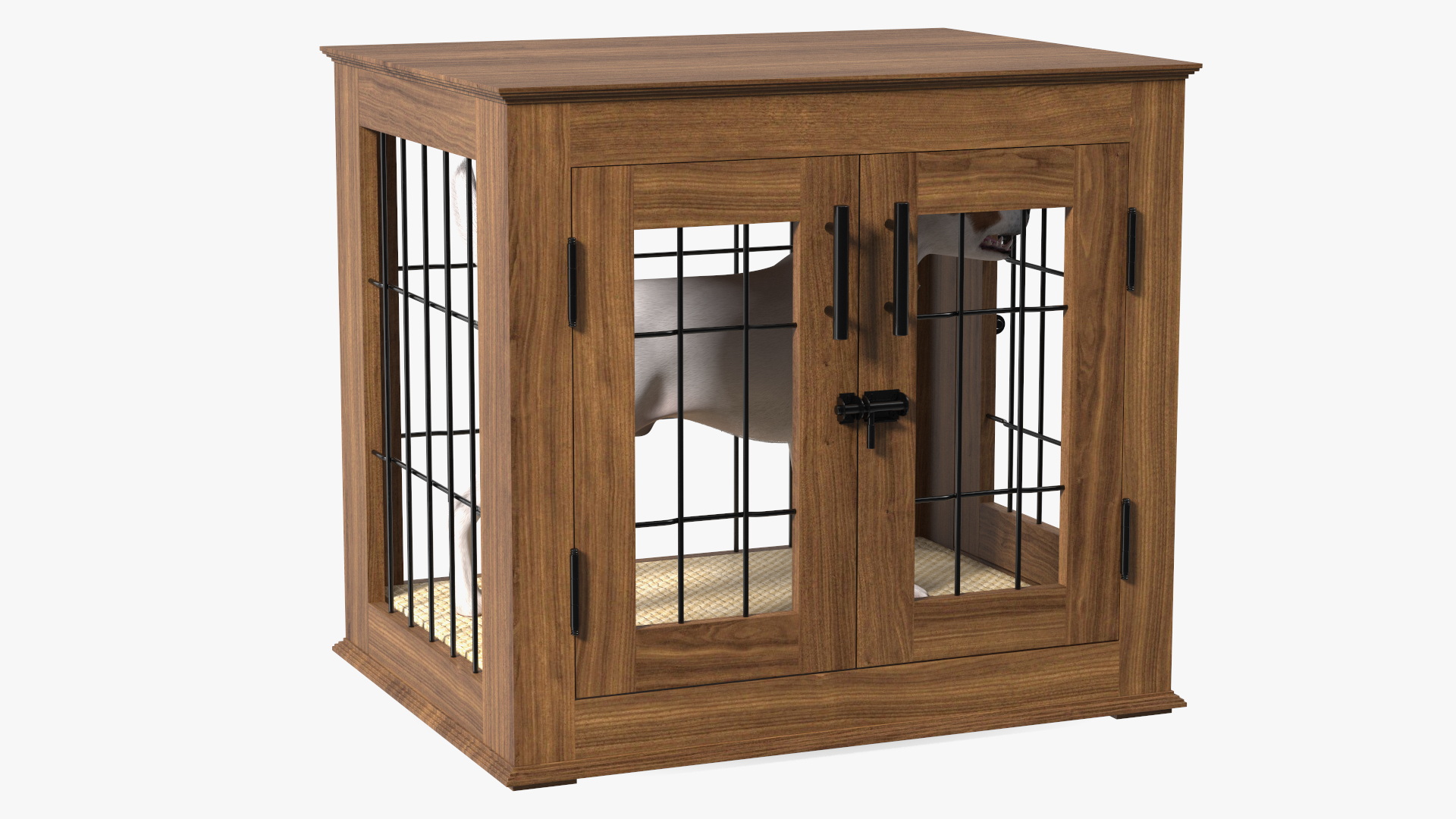 Furniture Dog Crate with Dog Fur 3D