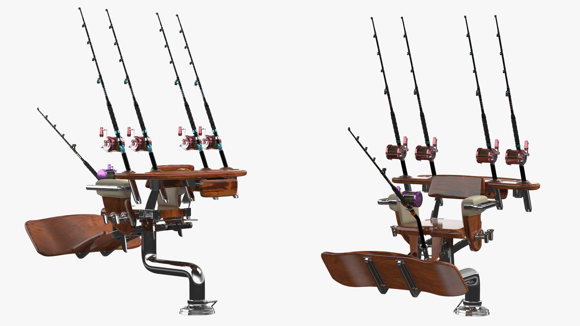 3D Fishing Chair with Rods model