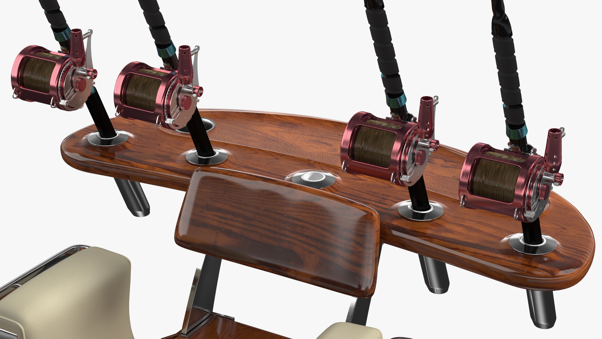 3D Fishing Chair with Rods model