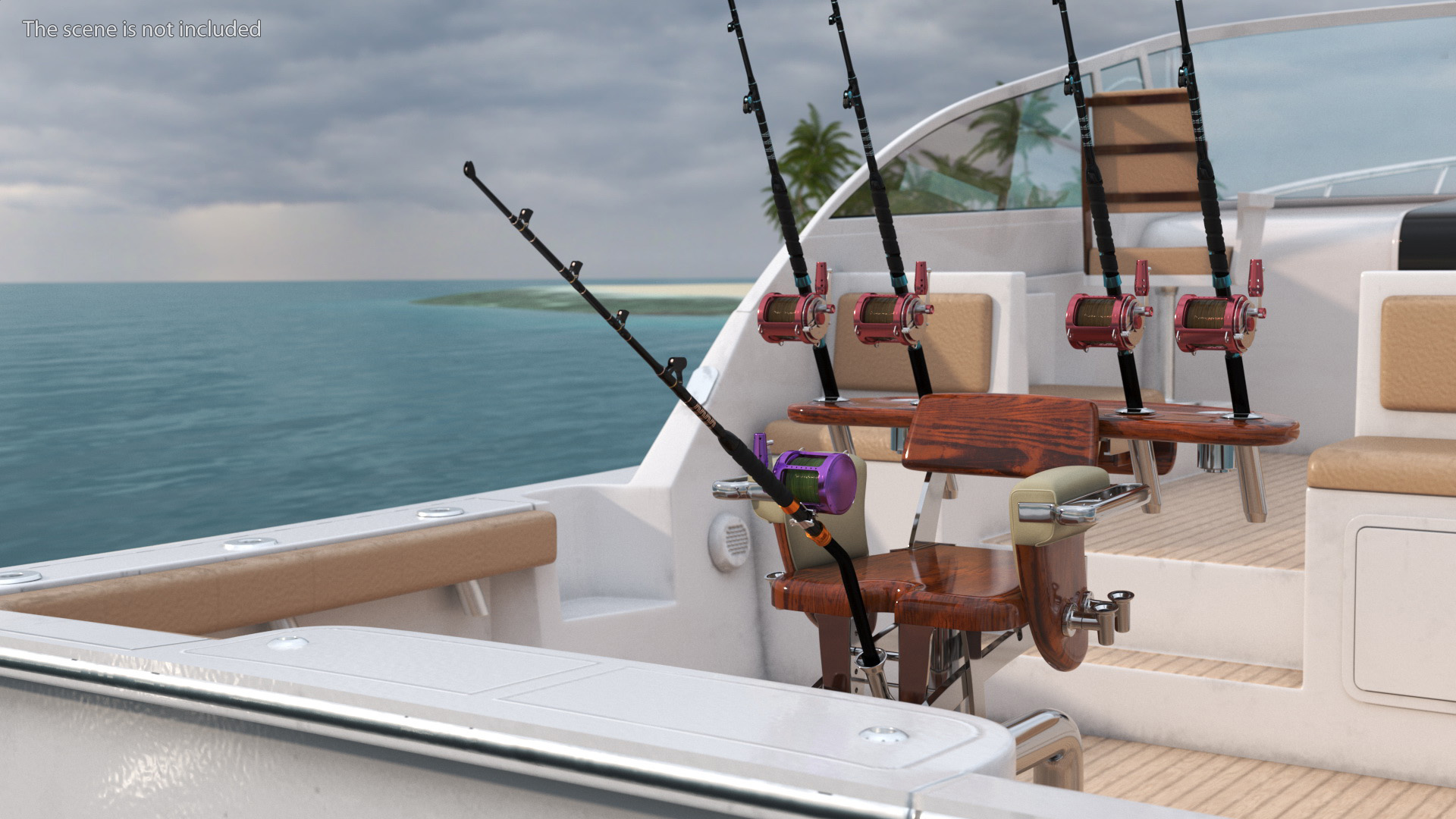 3D Fishing Chair with Rods model