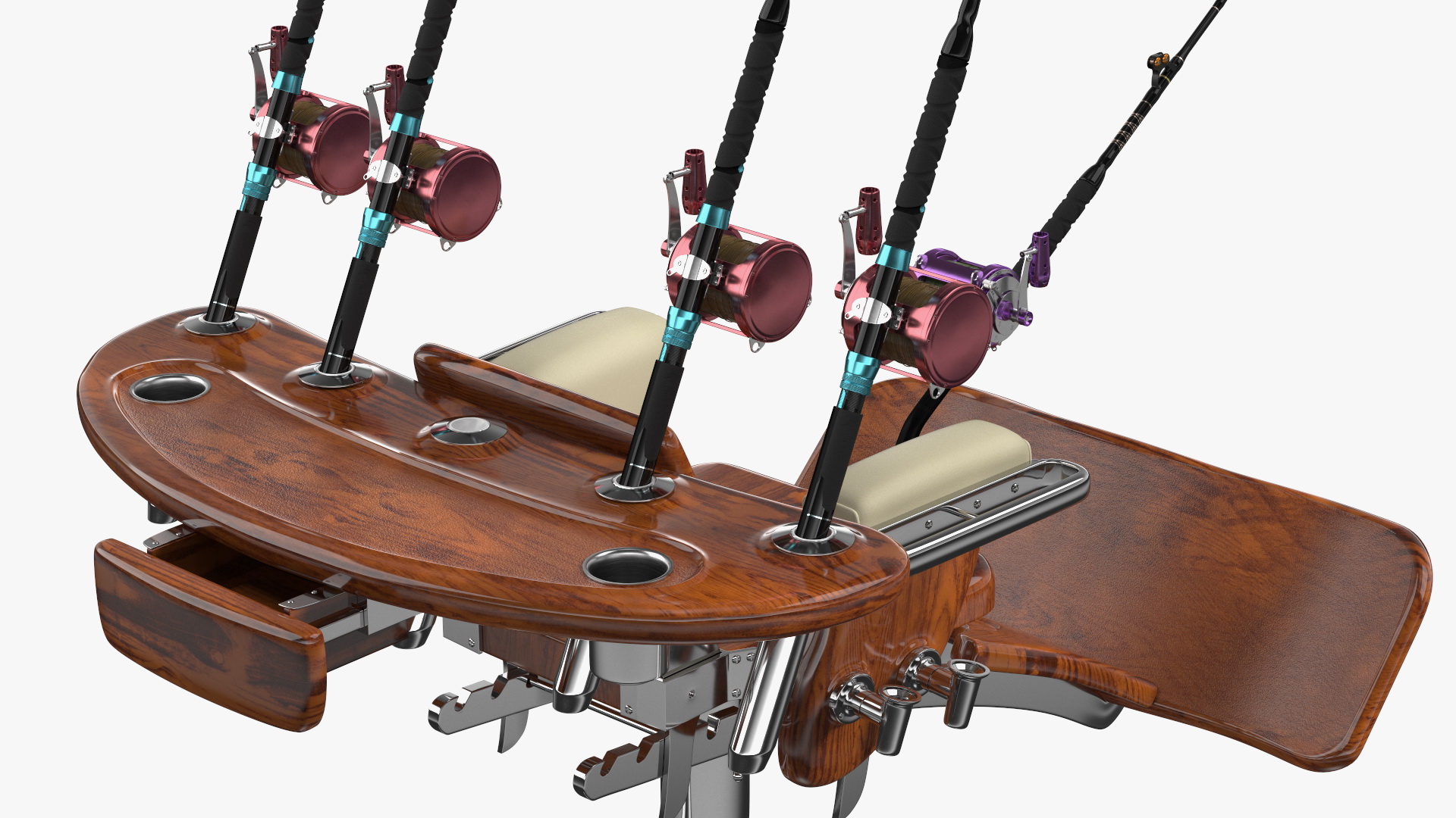 3D Fishing Chair with Rods model