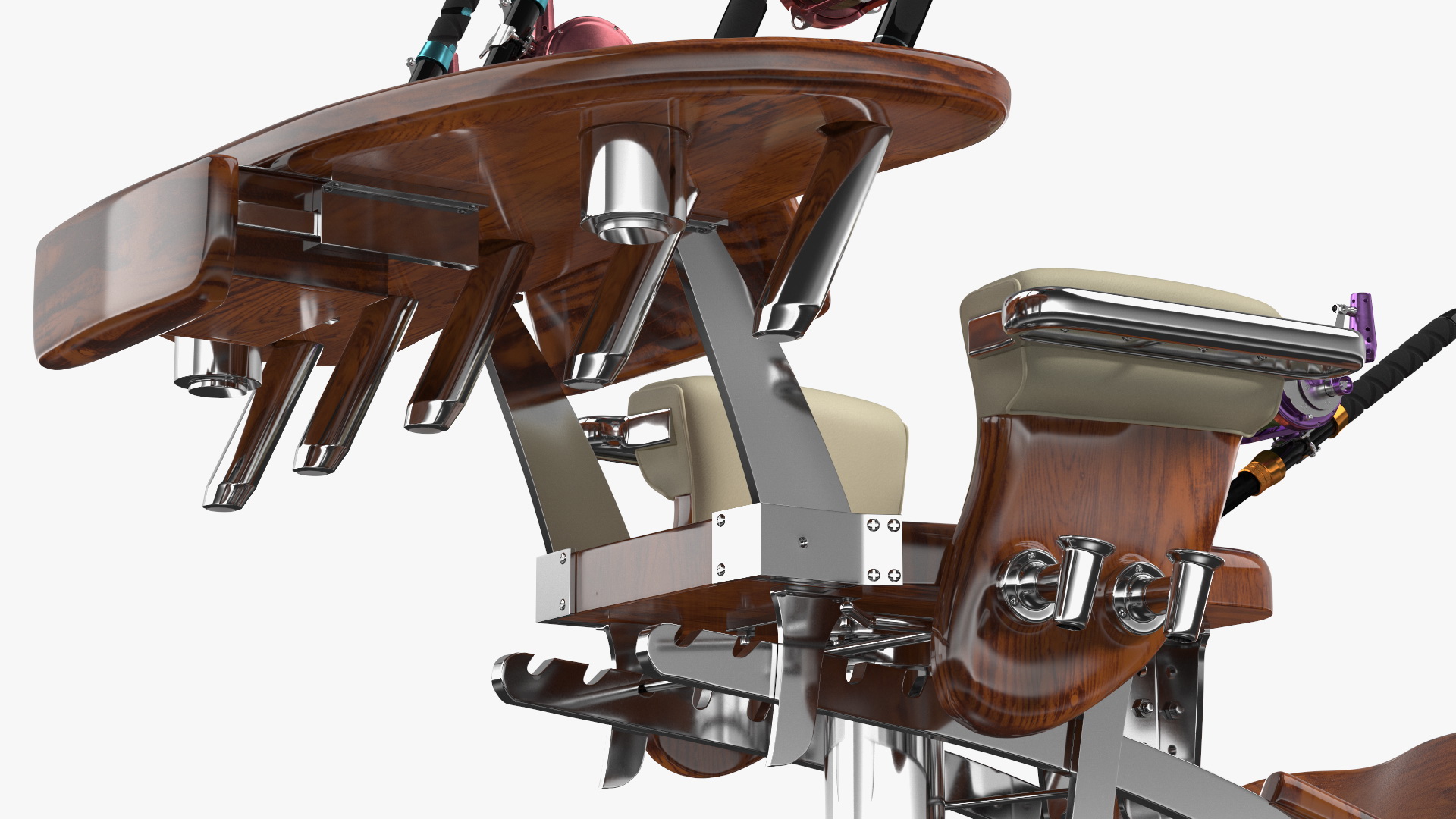 3D Fishing Chair with Rods model