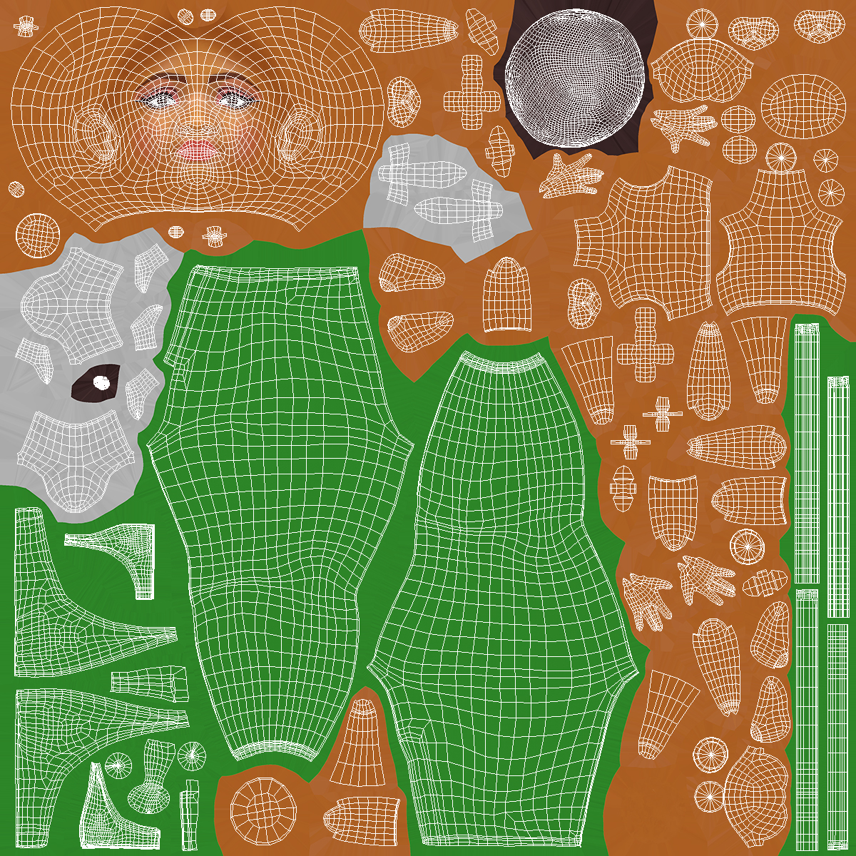 Toy Doll Figure Dressed Fur Rigged 3D model